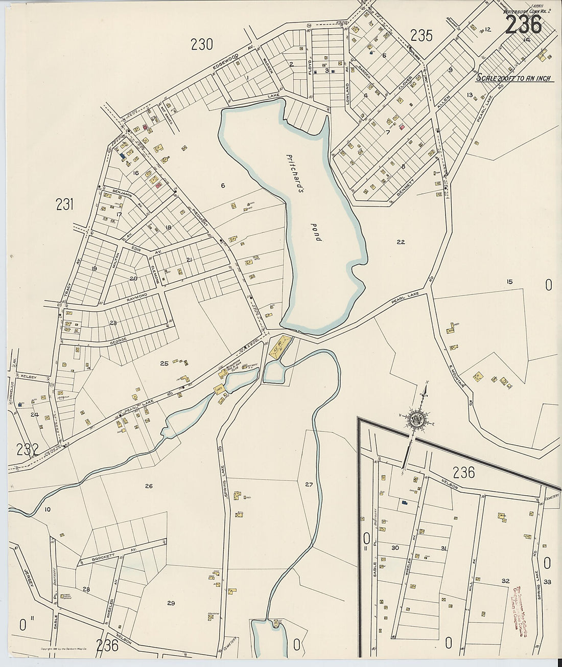 This old map of Waterbury, New Haven County, Connecticut was created by Sanborn Map Company in 1922