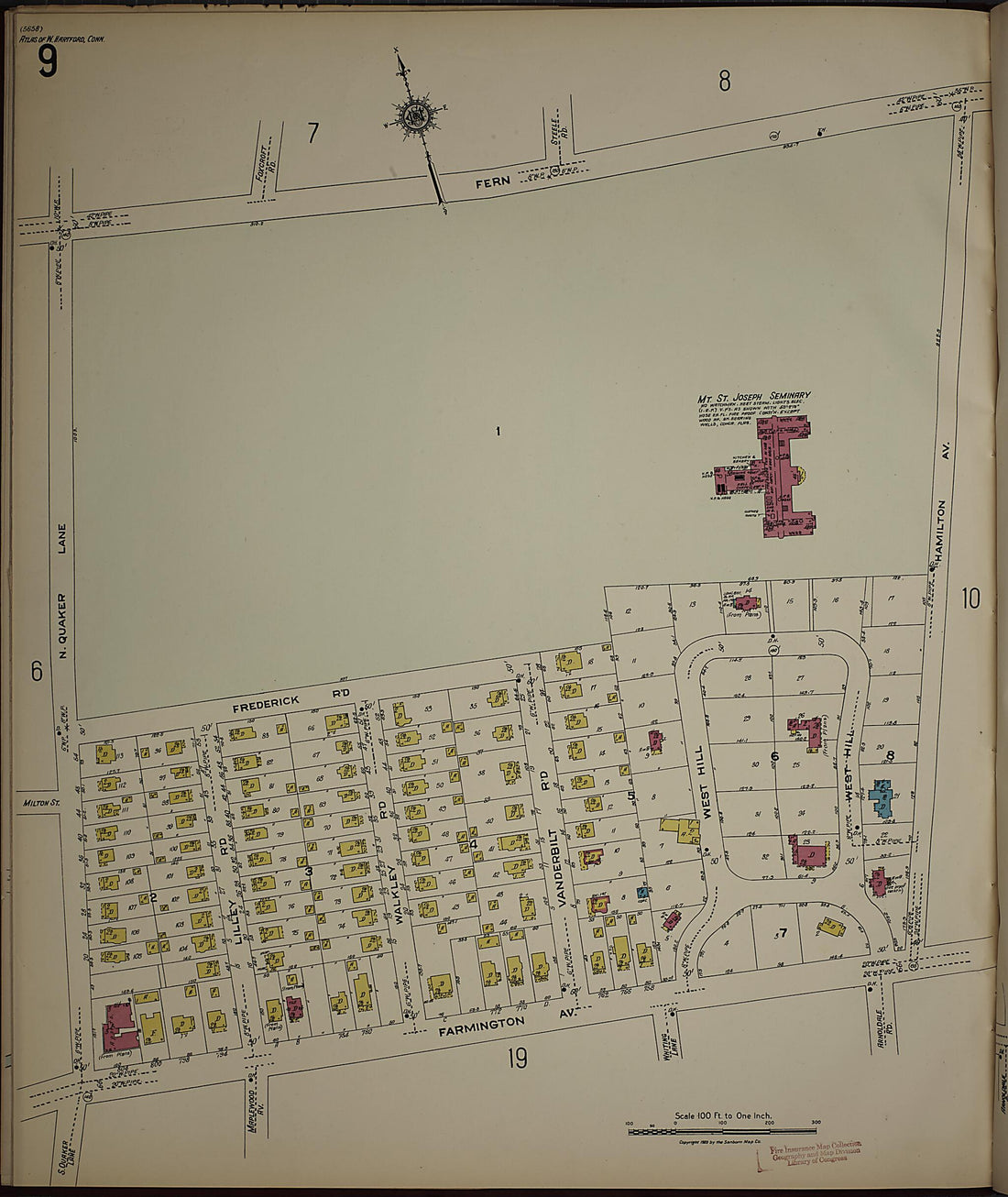 This old map of West Hartford, Hartford County, Connecticut was created by Sanborn Map Company in 1923
