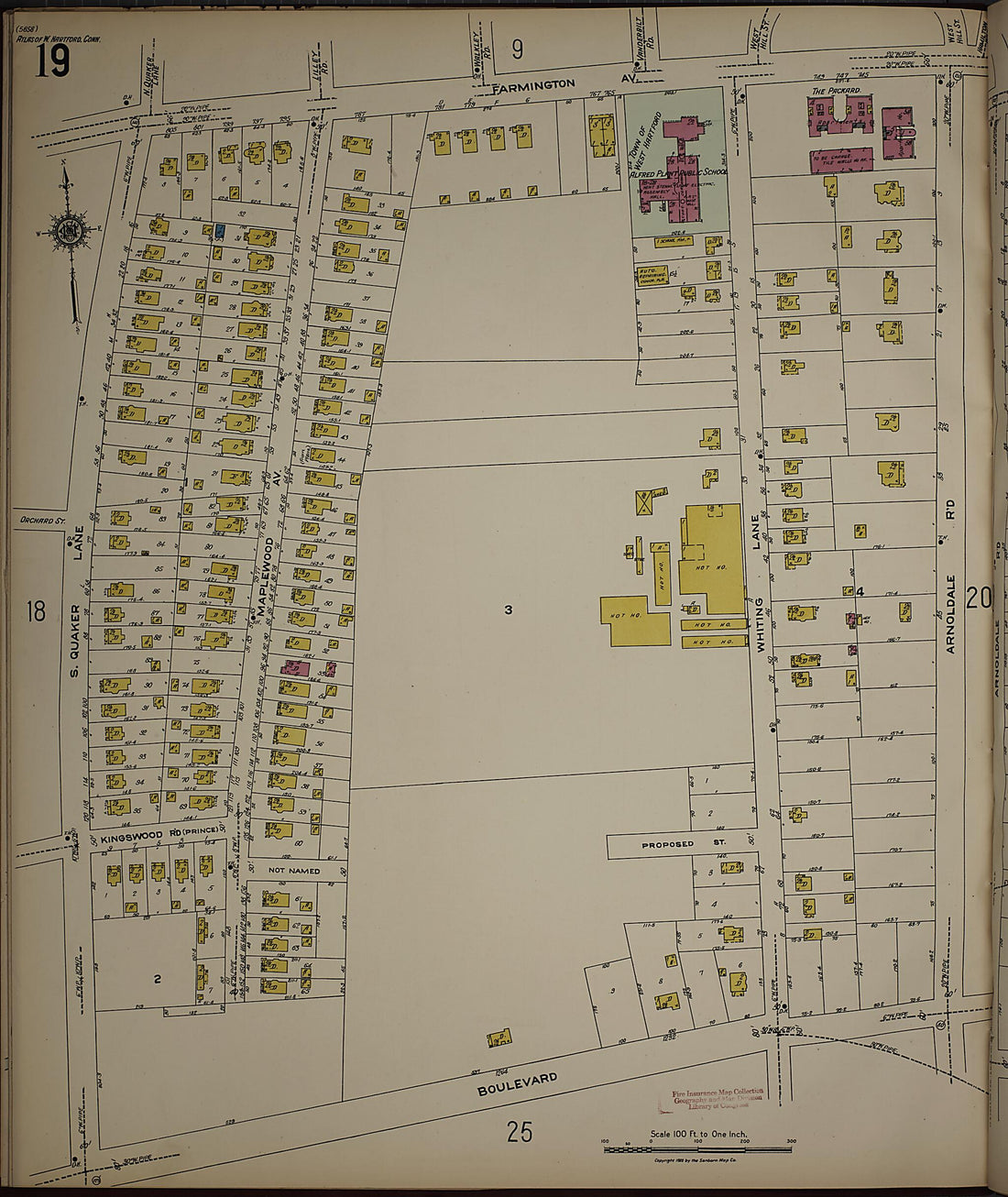 This old map of West Hartford, Hartford County, Connecticut was created by Sanborn Map Company in 1923