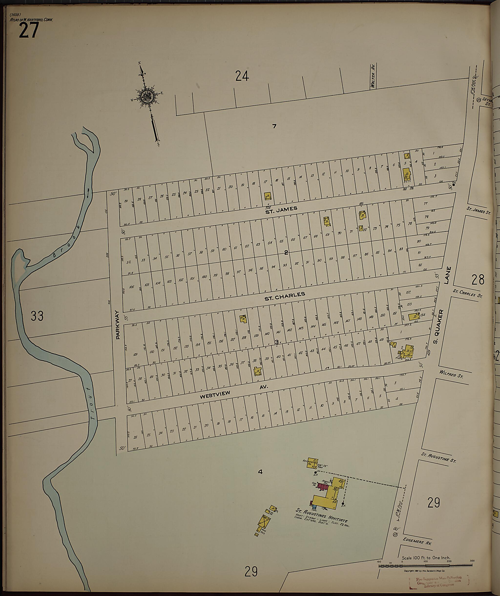 This old map of West Hartford, Hartford County, Connecticut was created by Sanborn Map Company in 1923