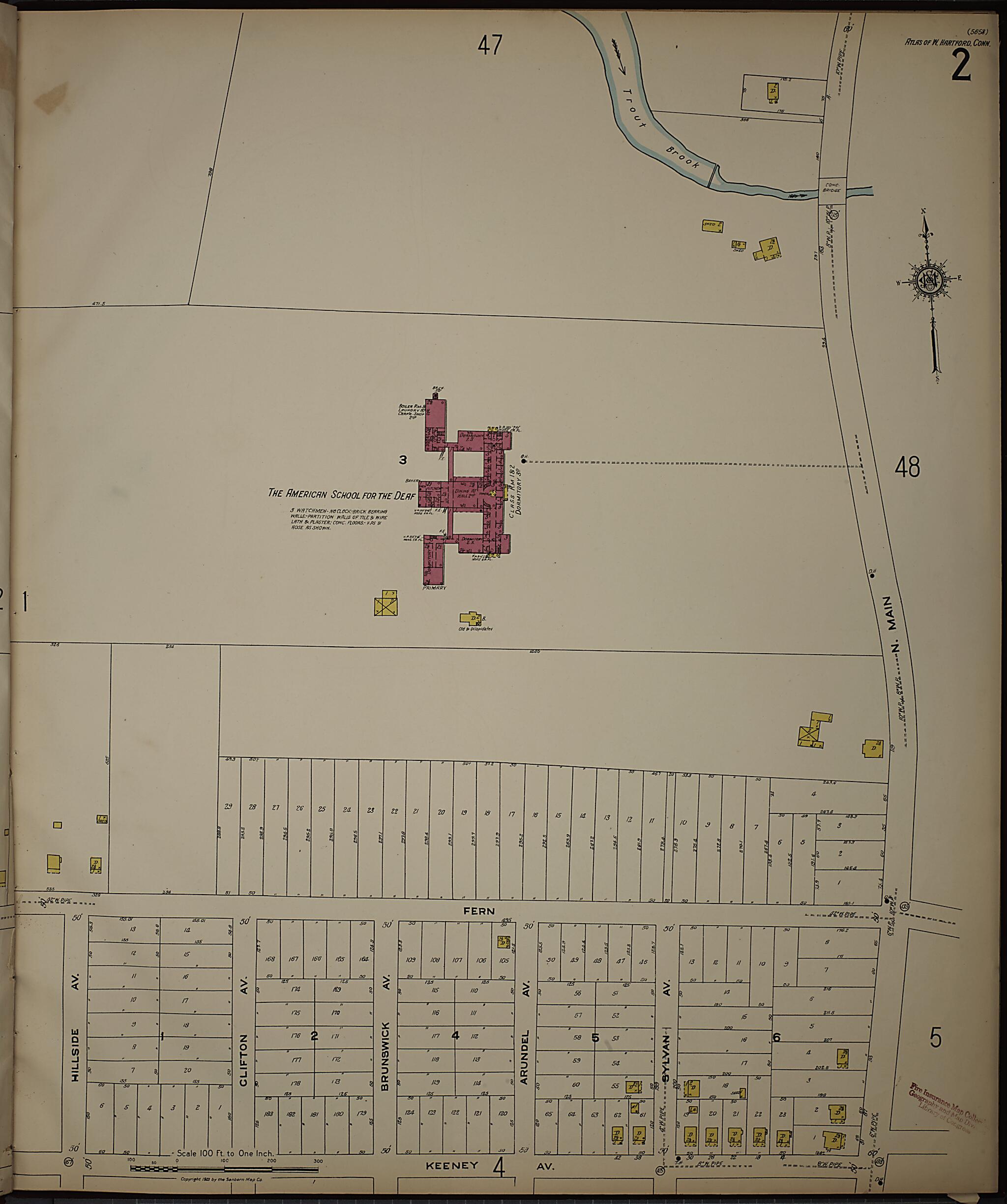 This old map of West Hartford, Hartford County, Connecticut was created by Sanborn Map Company in 1923