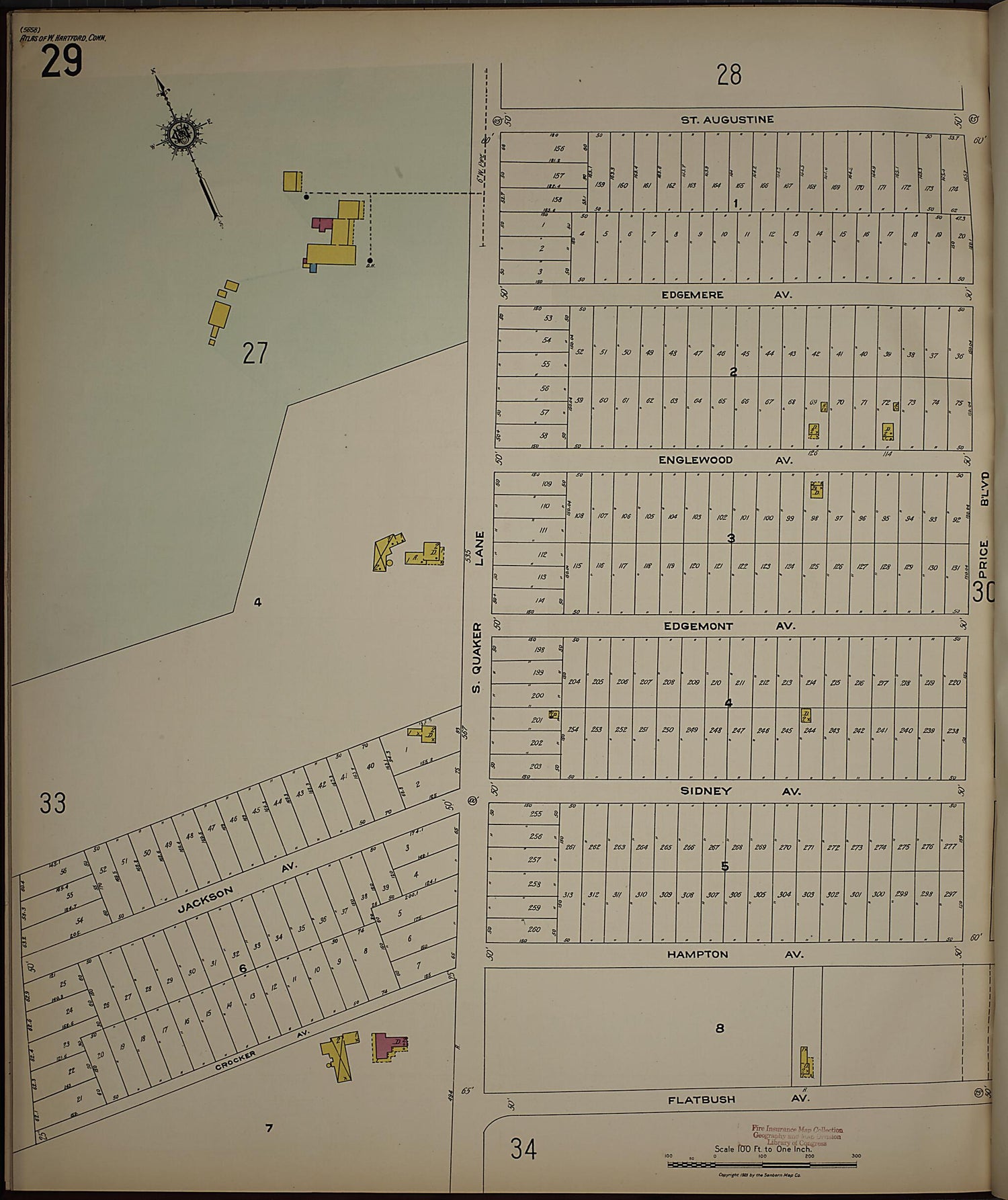 This old map of West Hartford, Hartford County, Connecticut was created by Sanborn Map Company in 1923