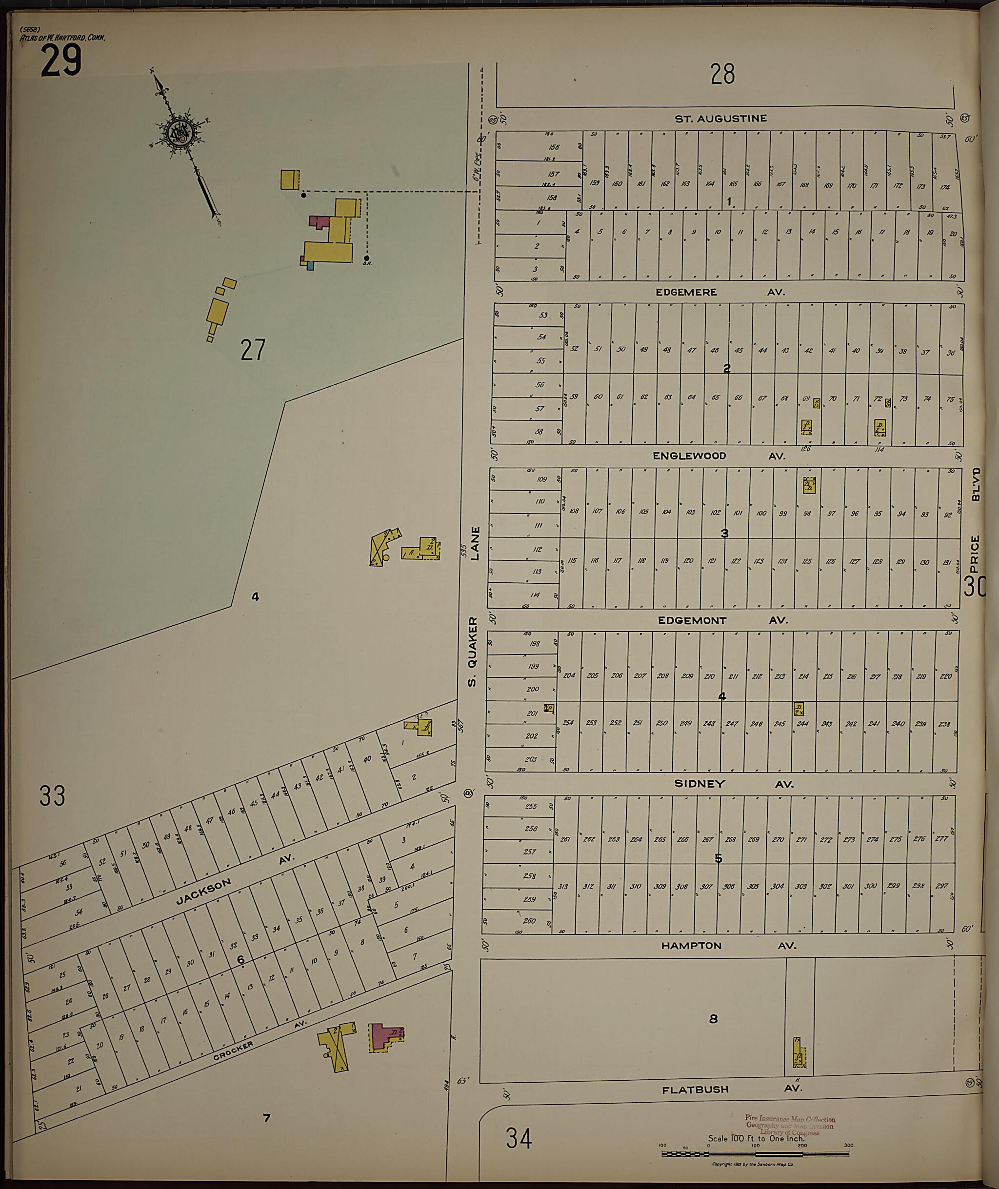 This old map of West Hartford, Hartford County, Connecticut was created by Sanborn Map Company in 1923