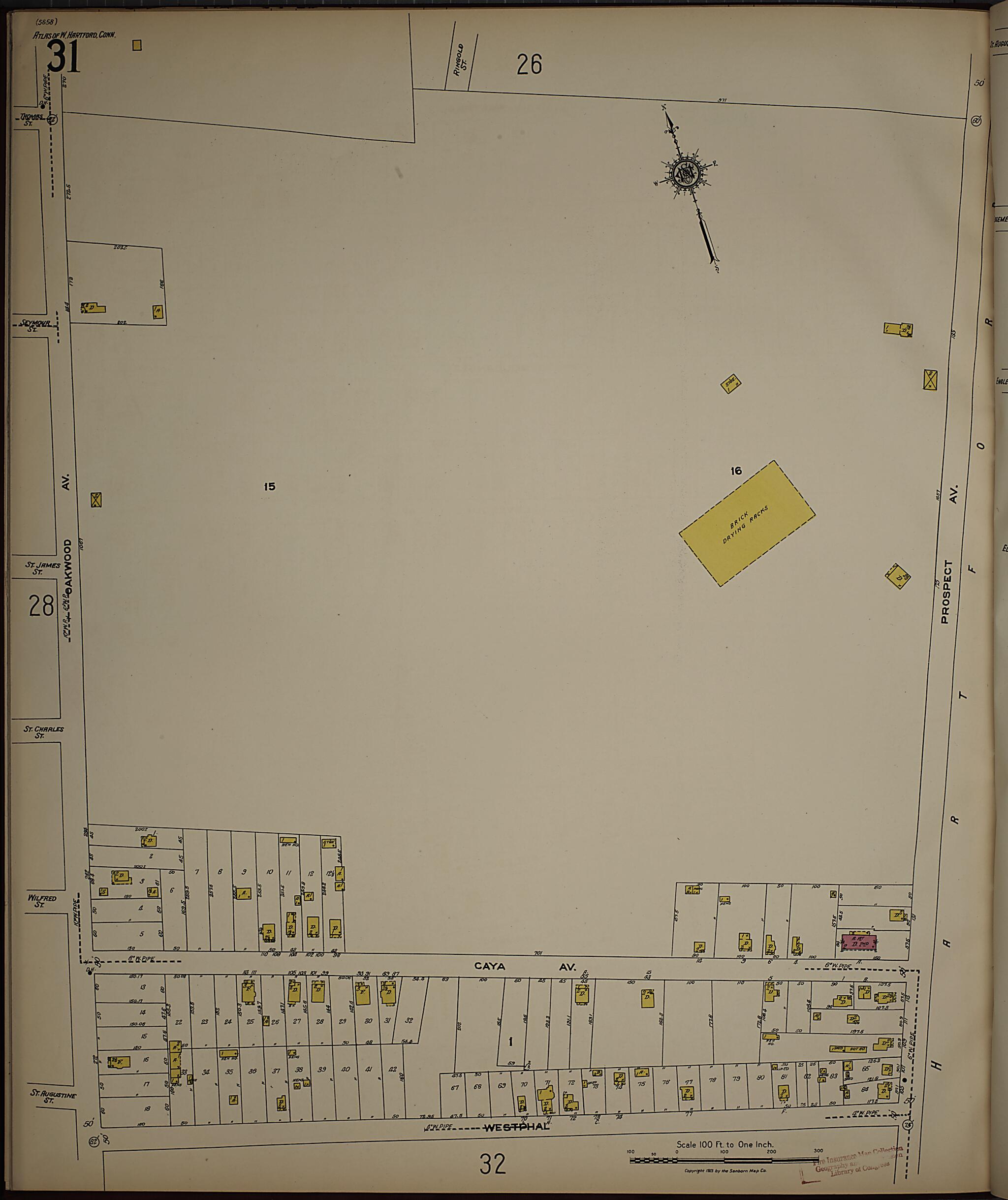 This old map of West Hartford, Hartford County, Connecticut was created by Sanborn Map Company in 1923
