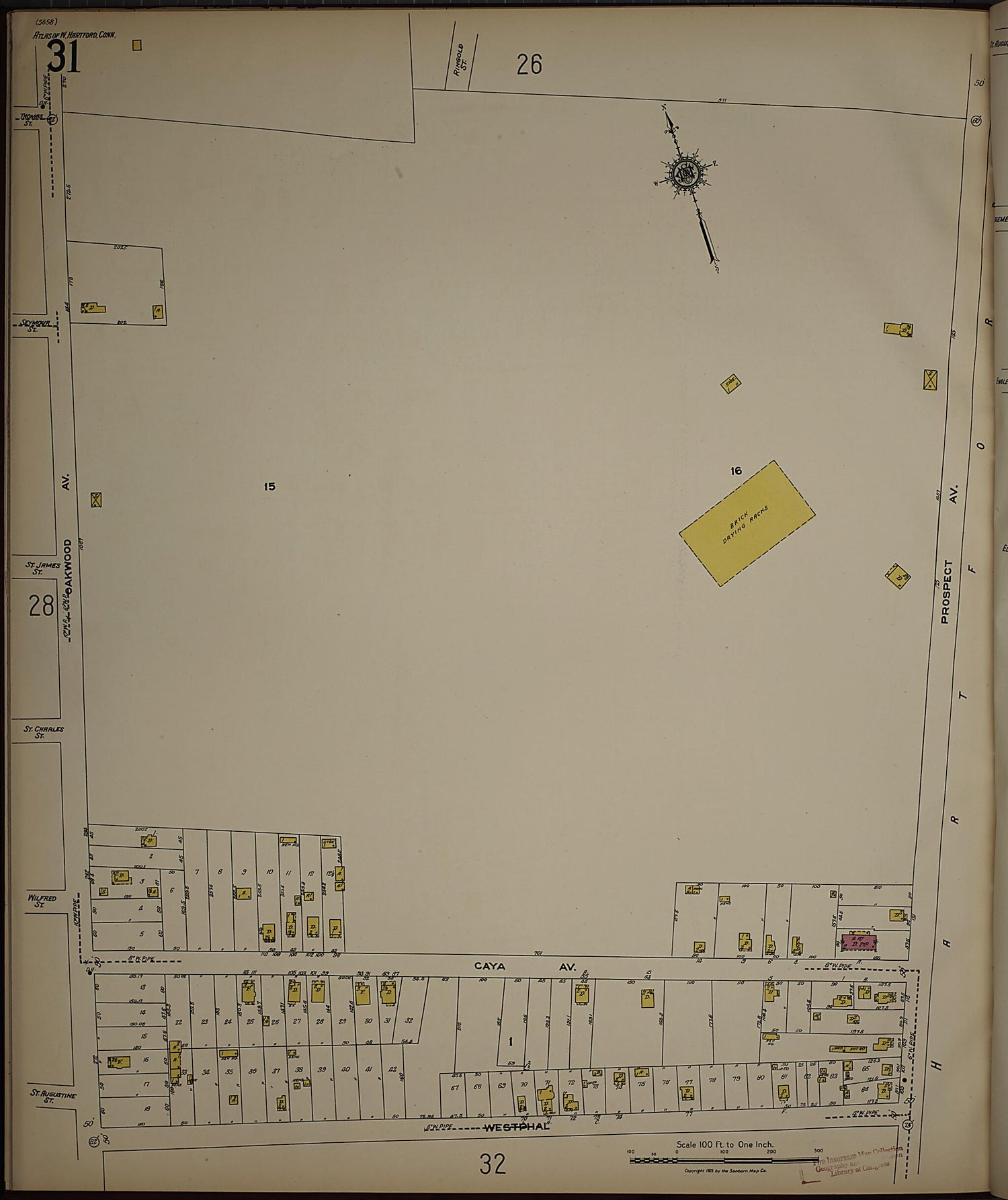 This old map of West Hartford, Hartford County, Connecticut was created by Sanborn Map Company in 1923