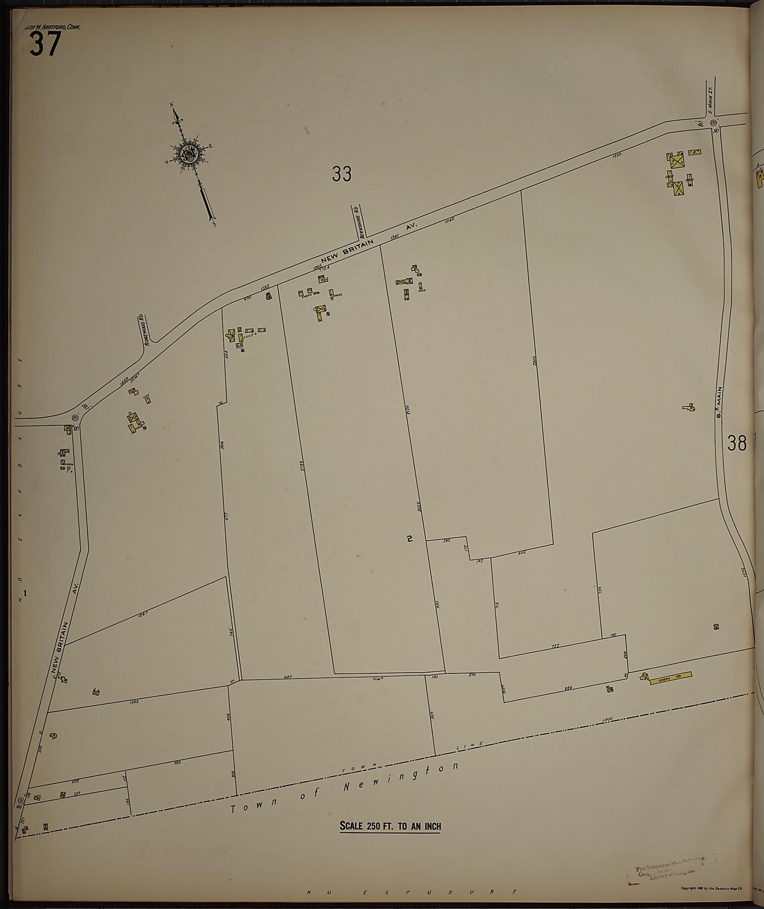 This old map of West Hartford, Hartford County, Connecticut was created by Sanborn Map Company in 1923