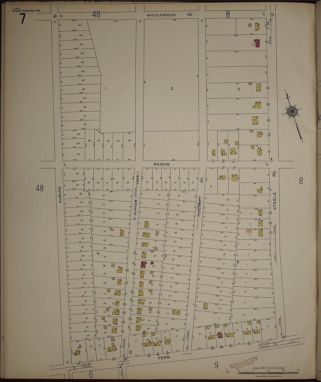 This old map of West Hartford, Hartford County, Connecticut was created by Sanborn Map Company in 1923