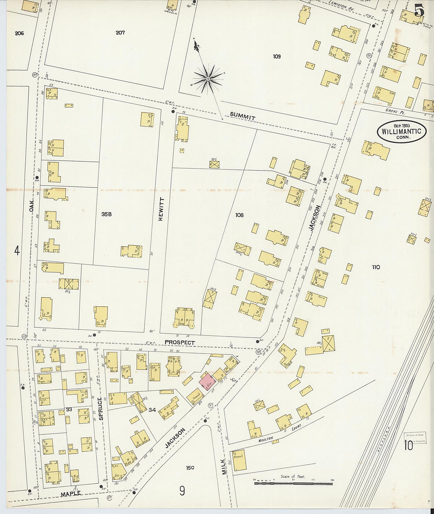 This old map of Willimantic, Windham County, Connecticut was created by Sanborn Map Company in 1903