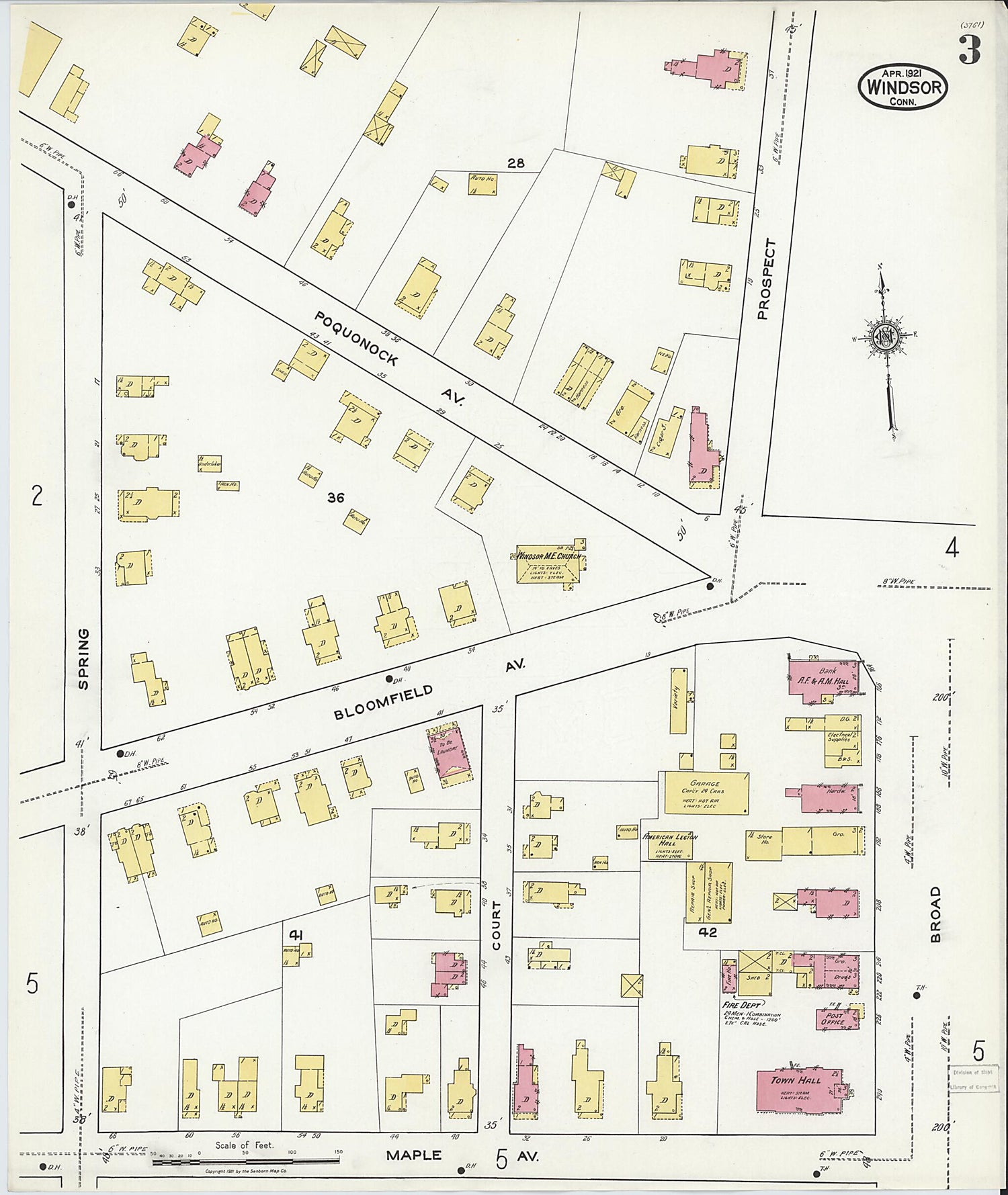 This old map of Windsor, Hartford County, Connecticut was created by Sanborn Map Company in 1921