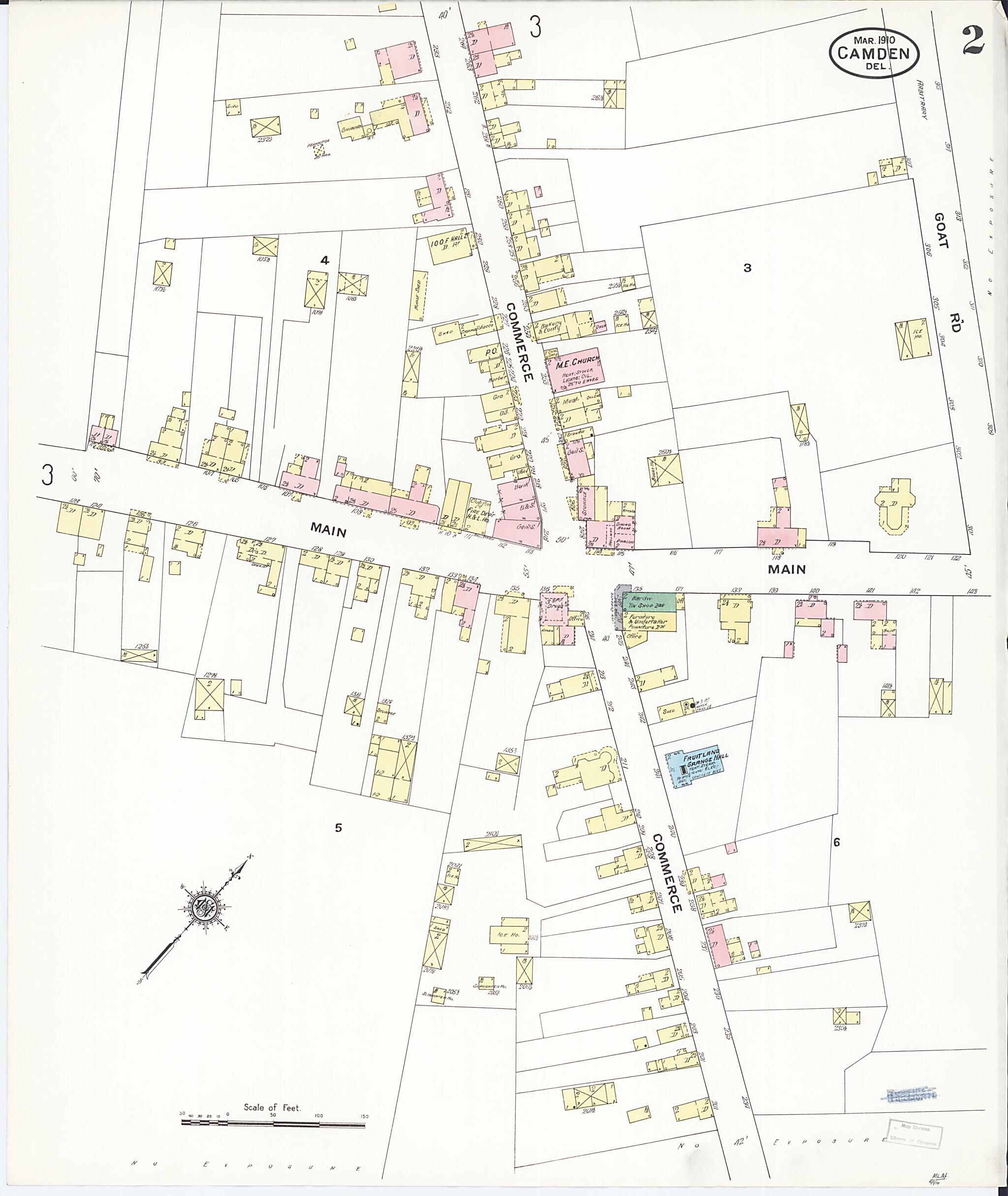 This old map of Camden, Kent County, Delaware was created by Sanborn Map Company in 1910