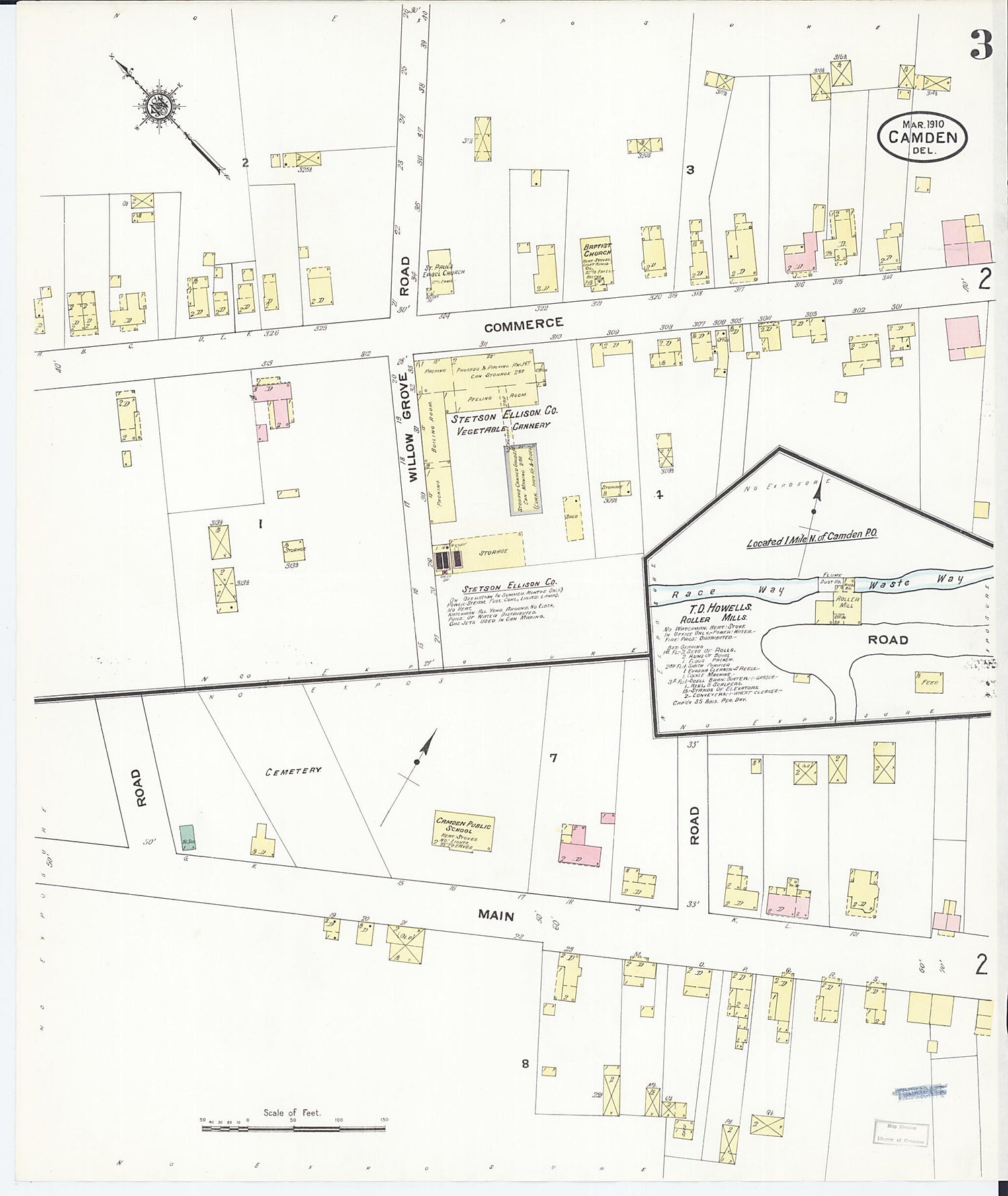 This old map of Camden, Kent County, Delaware was created by Sanborn Map Company in 1910