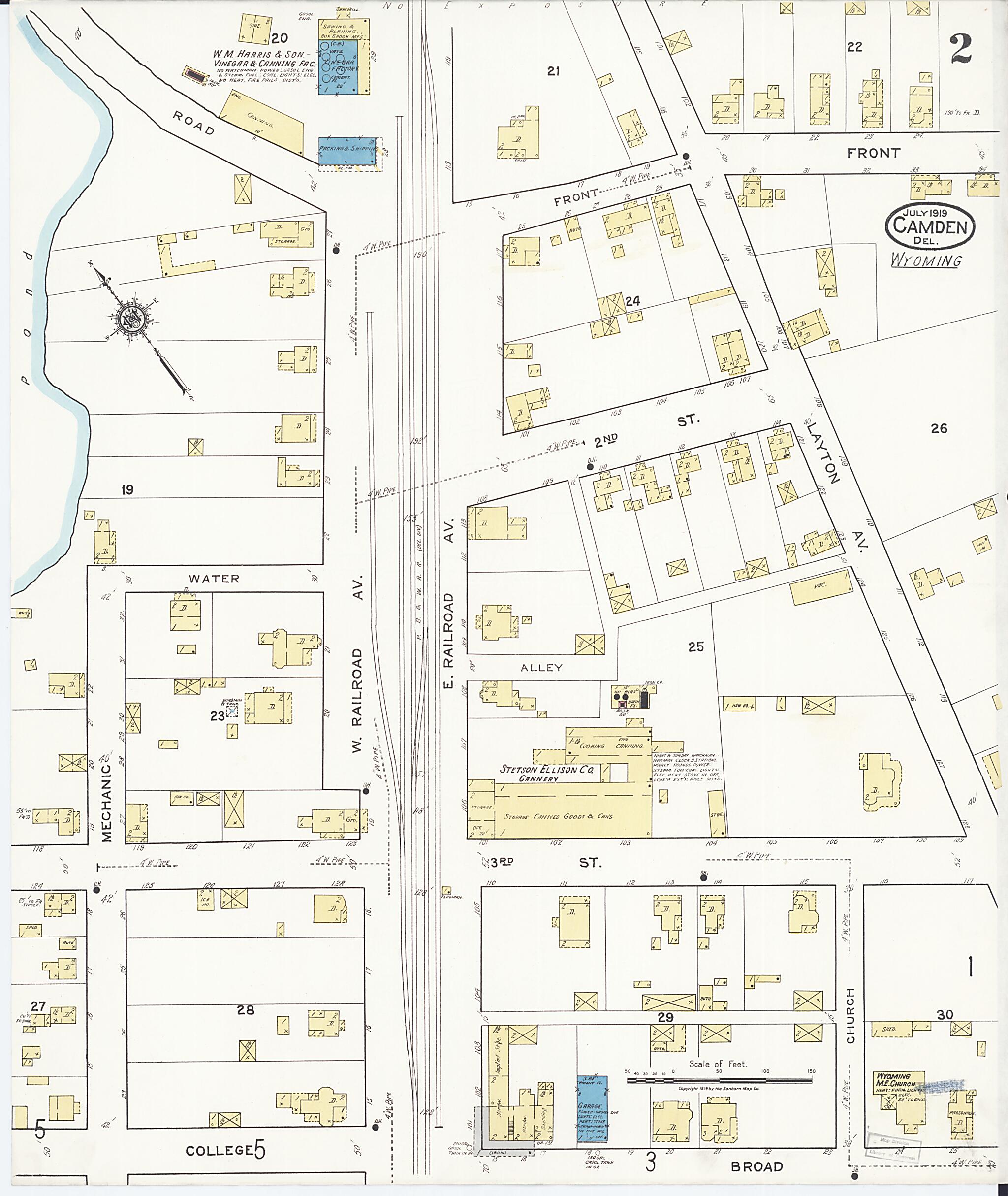 This old map of Camden, Kent County, Wyoming was created by Sanborn Map Company in 1919