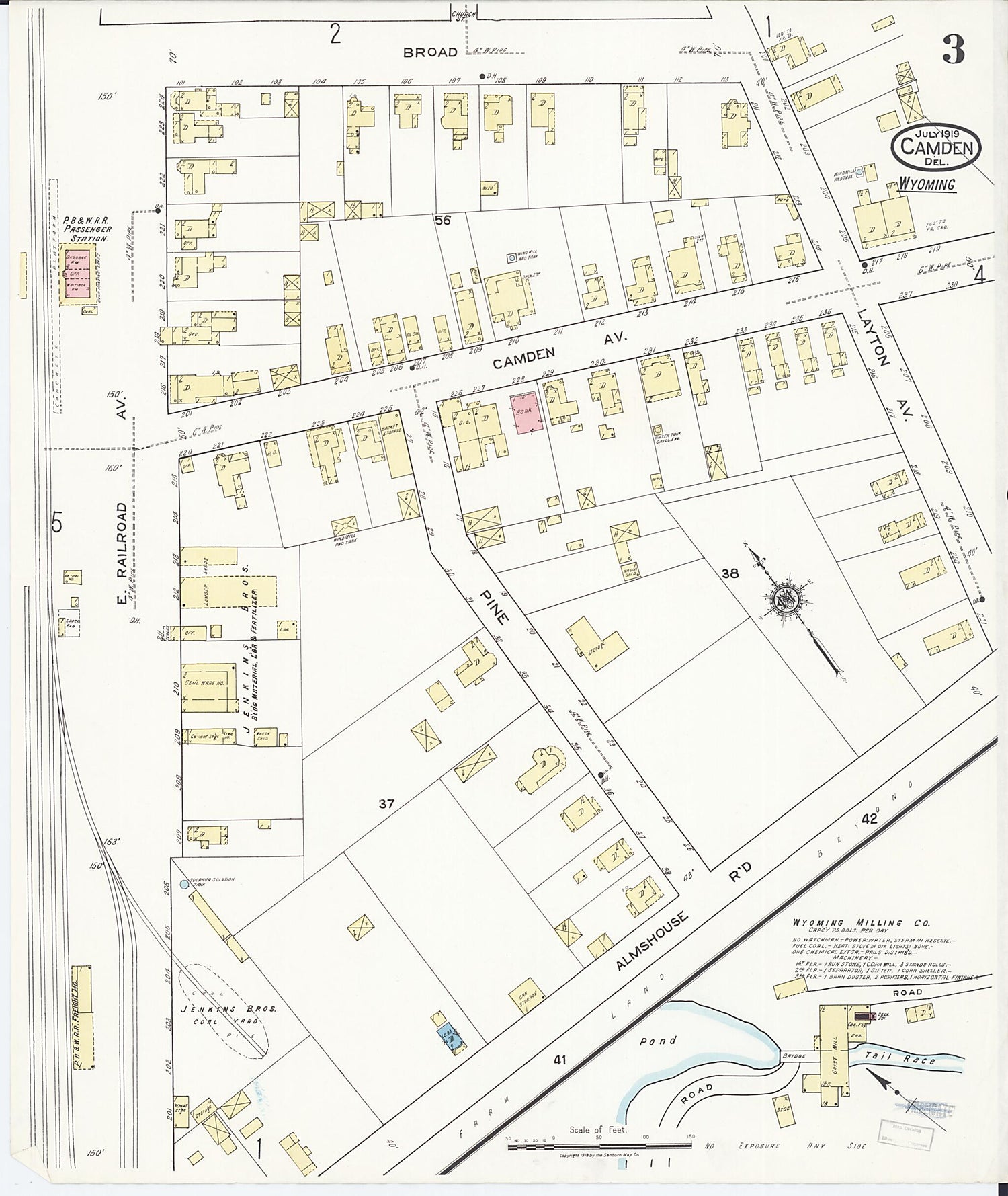 This old map of Camden, Kent County, Wyoming was created by Sanborn Map Company in 1919