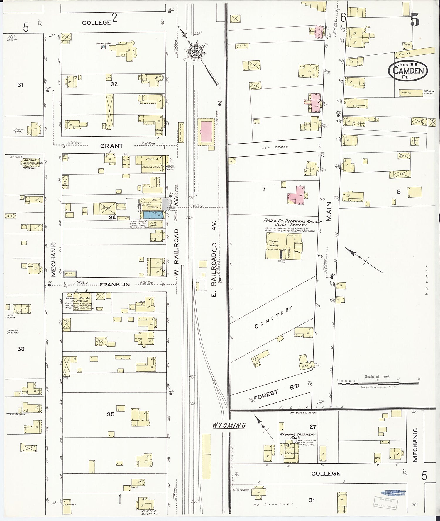 This old map of Camden, Kent County, Wyoming was created by Sanborn Map Company in 1919