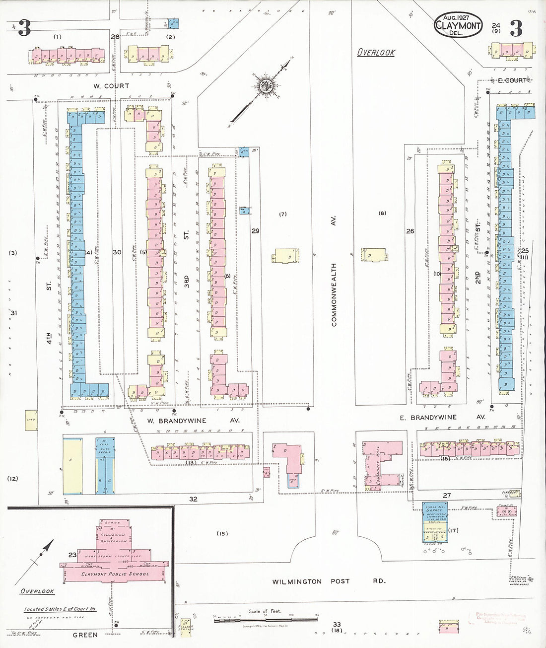 This old map of Overlook, New Castle County, Delaware was created by Sanborn Map Company in 1927