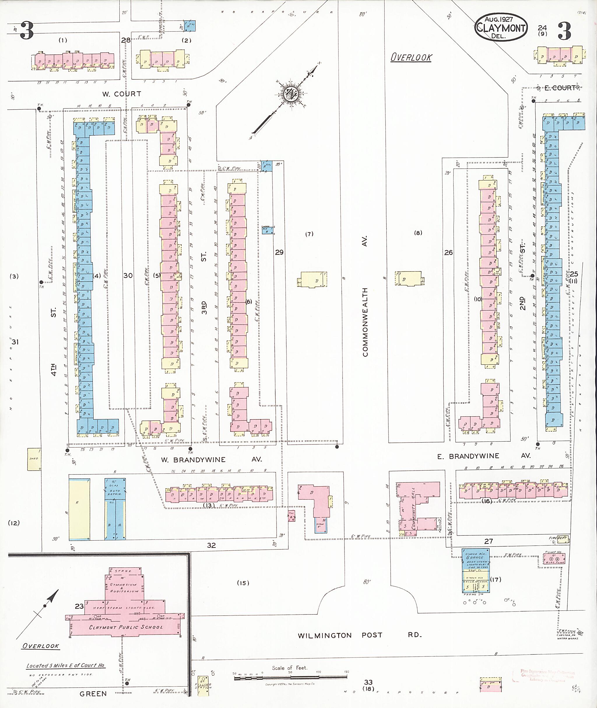 This old map of Overlook, New Castle County, Delaware was created by Sanborn Map Company in 1927