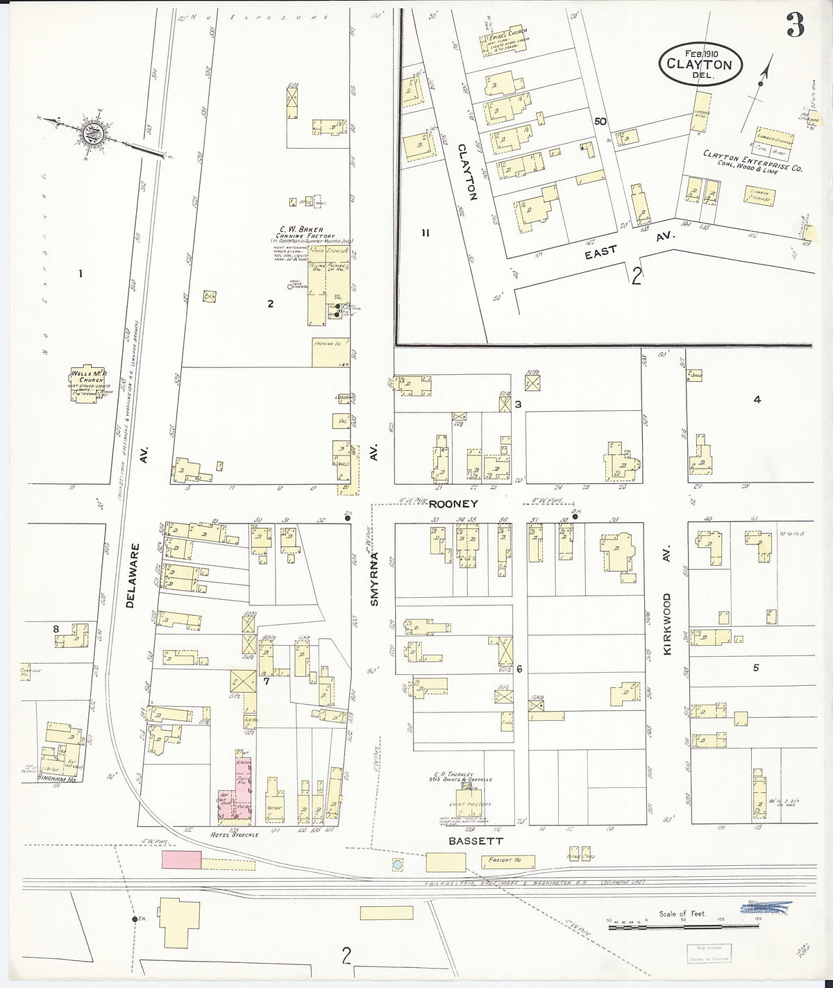 Clayton, Kent County, Delaware 1910 (Sheet 3 of 3) by Relic Map Company