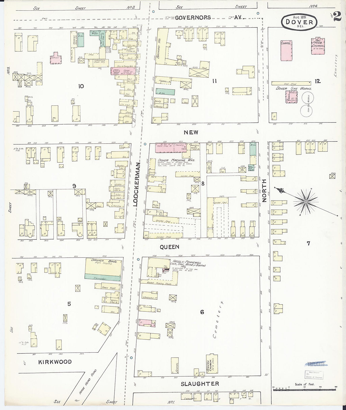 Dover, Kent County, Delaware 1891 (Sheet 2 of 5) by Relic Map Company