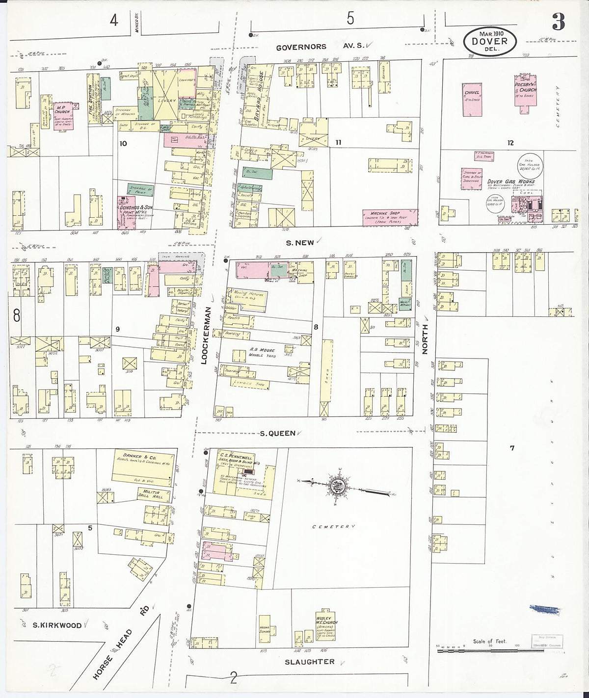 Dover, Kent County, Delaware 1910 (Sheet 3 of 11) by Relic Map Company