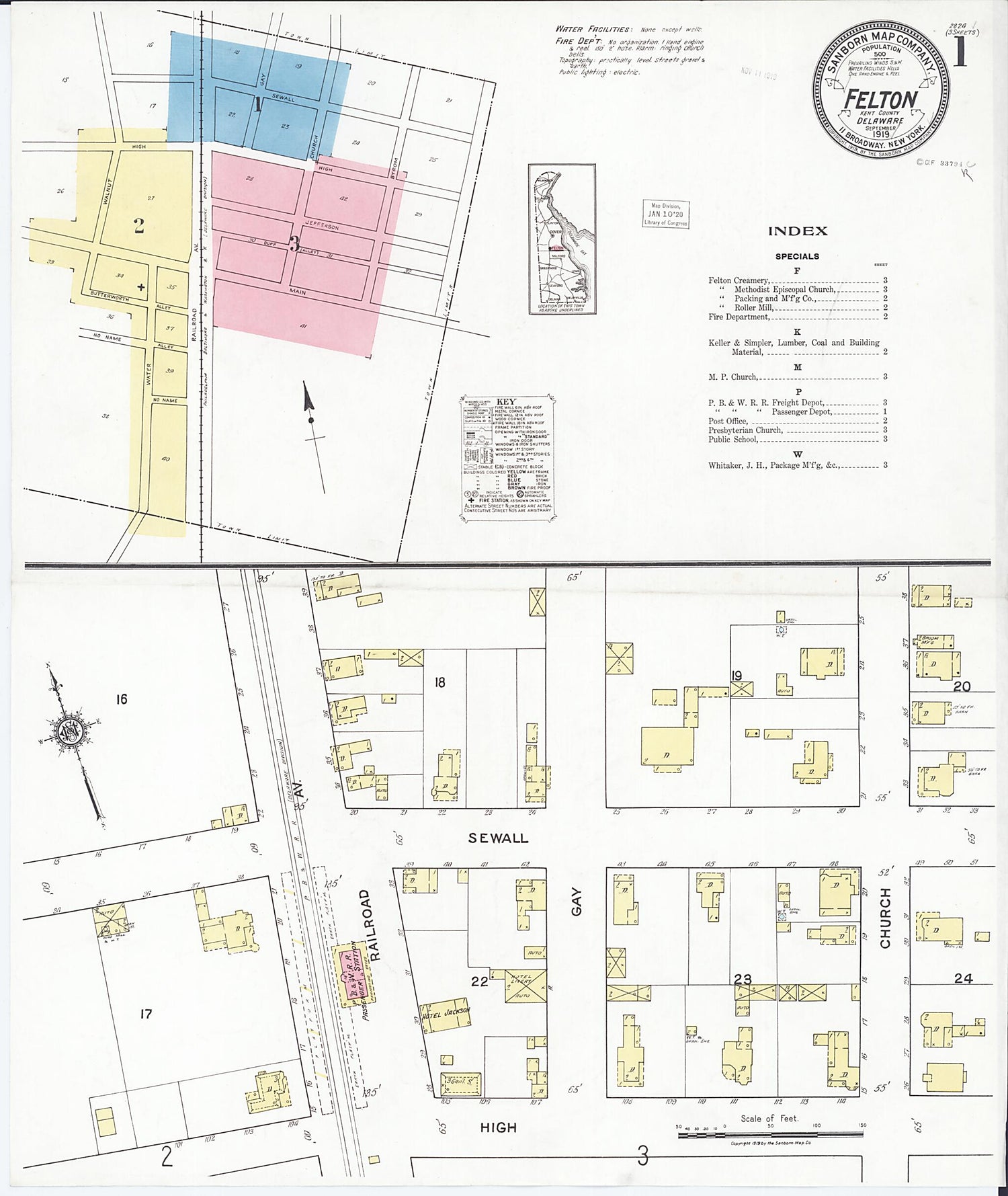 Old Map of Felton, Kent County, Delaware [1919] Felton, Kent County ...