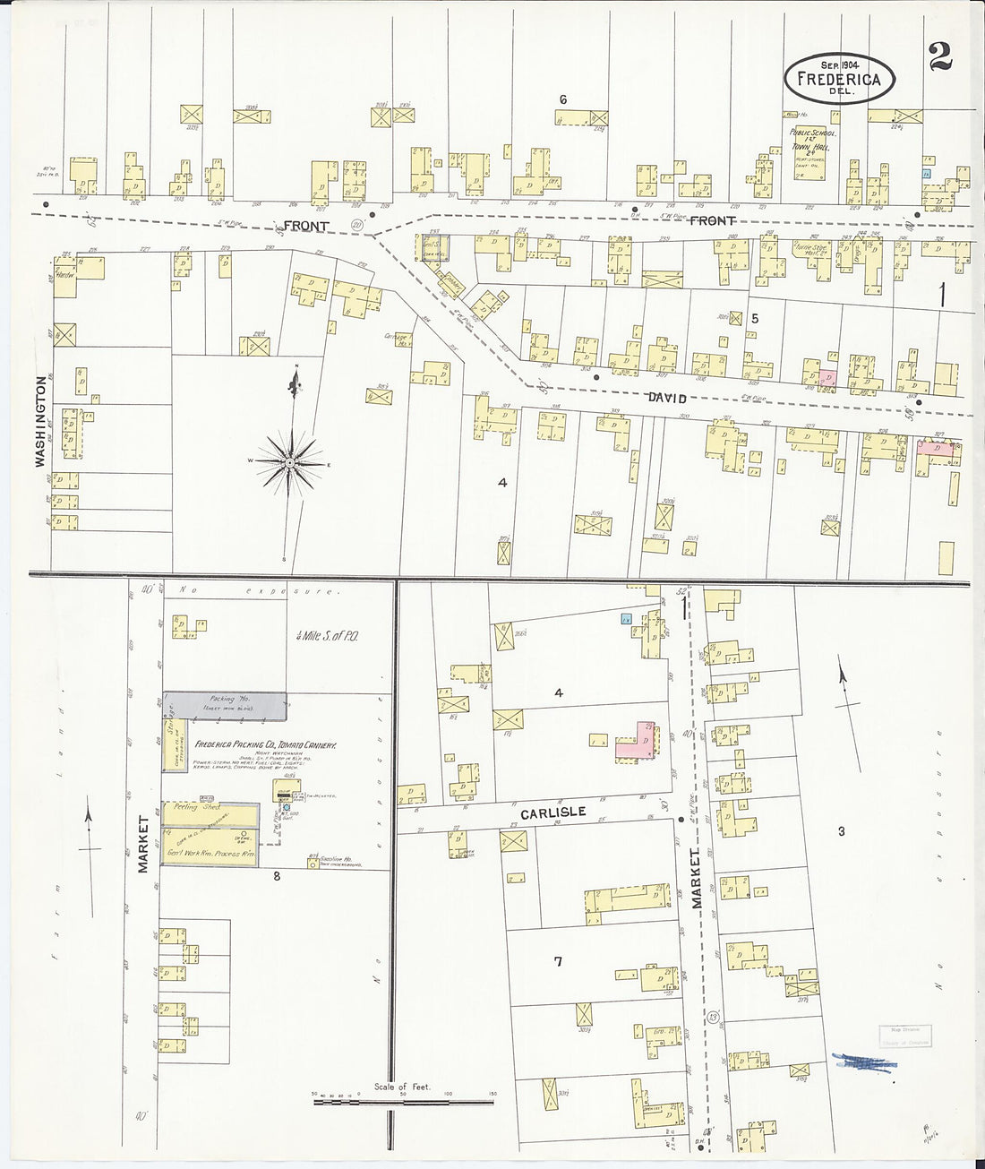 This old map of Frederica, Kent County, Delaware was created by Sanborn Map Company in 1904