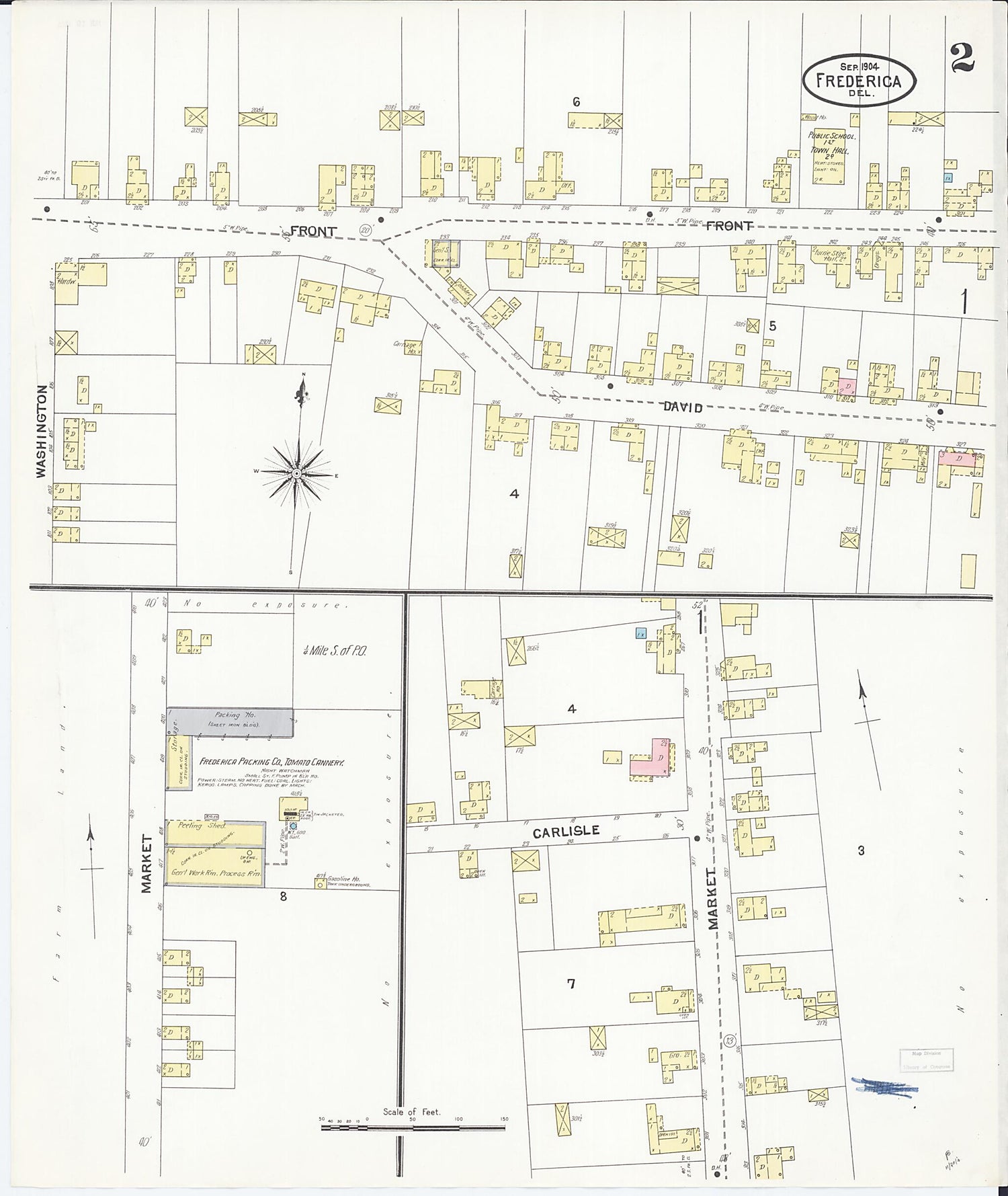 This old map of Frederica, Kent County, Delaware was created by Sanborn Map Company in 1904