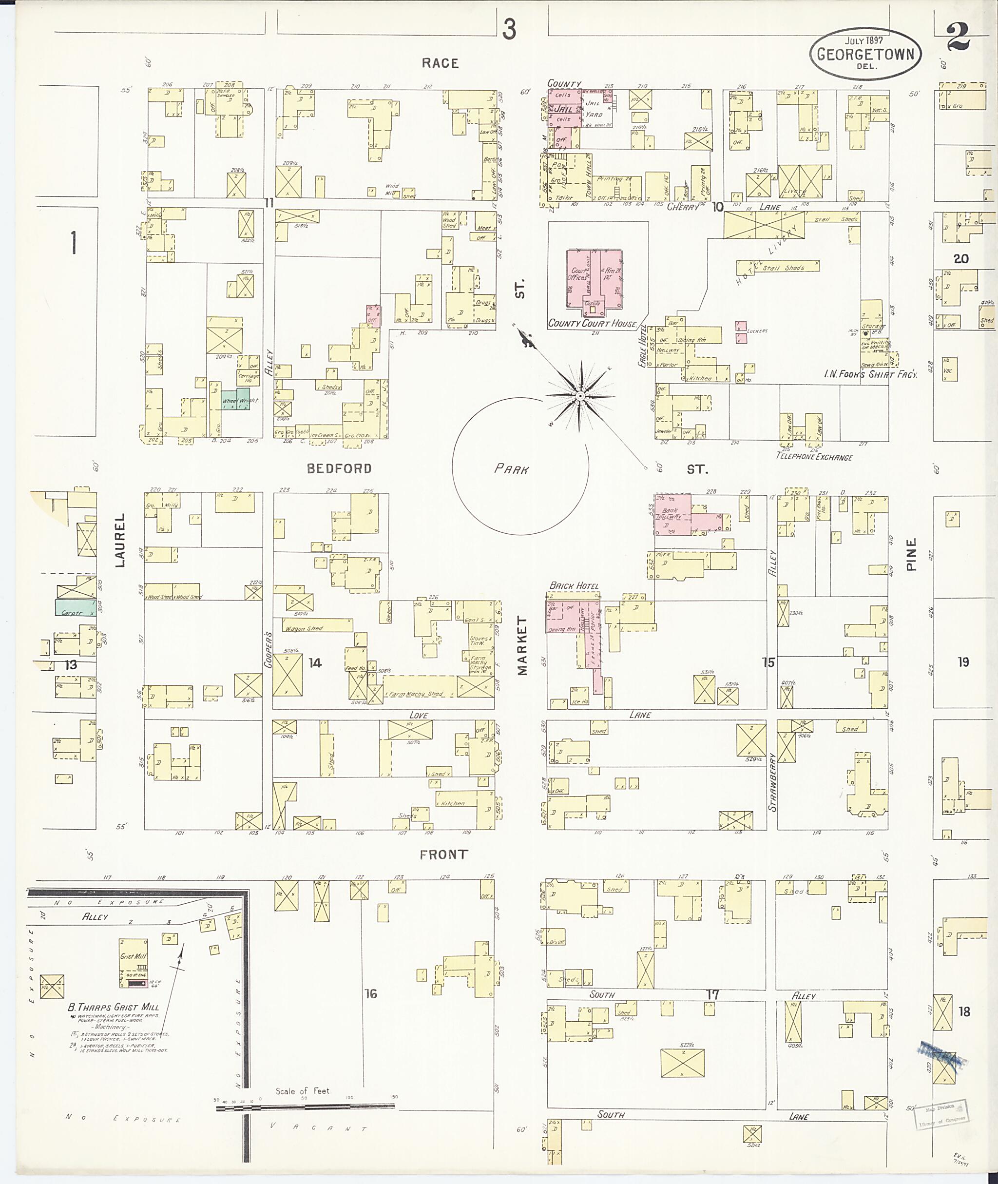 Old Map of Georgetown, Sussex County, Delaware [1897] Georgetown ...