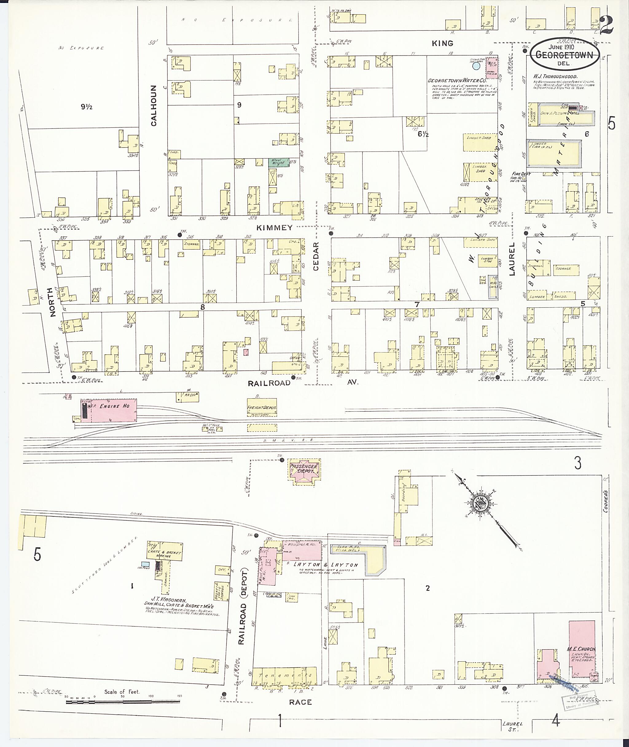 Old Map of Georgetown, Sussex County, Delaware [1910] Georgetown ...