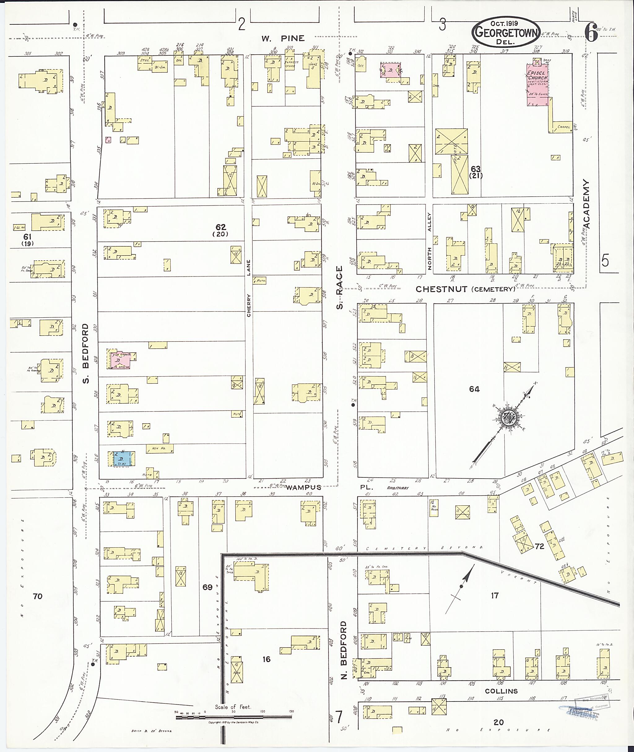 Old Map of Georgetown, Sussex County, Delaware [1919] Georgetown ...