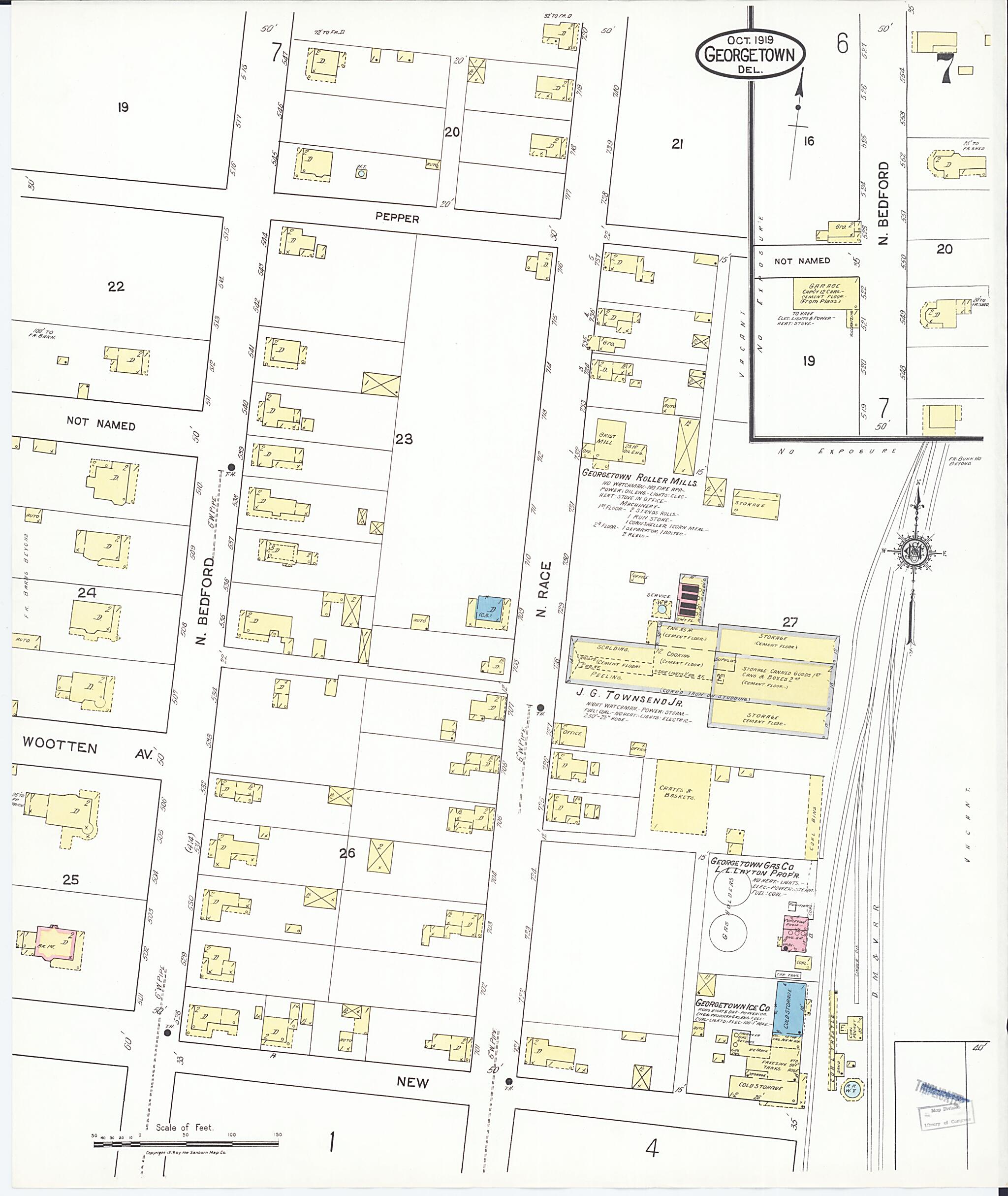 Old Map of Georgetown, Sussex County, Delaware [1919] Georgetown ...