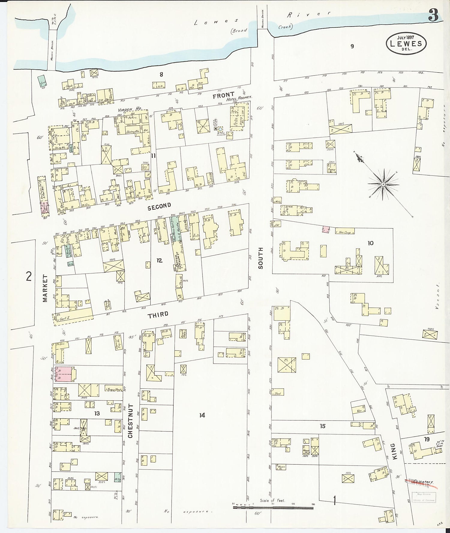 This old map of Lewes, Sussex County, Delaware was created by Sanborn Map Company in 1897