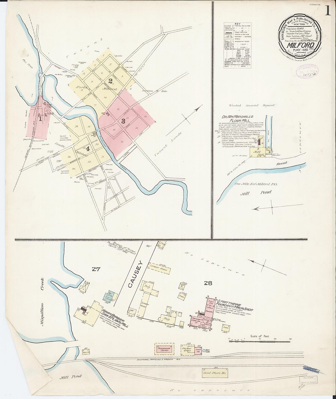 This old map of Sussex Counties, Delaware was created by Sanborn Map Company in 1885