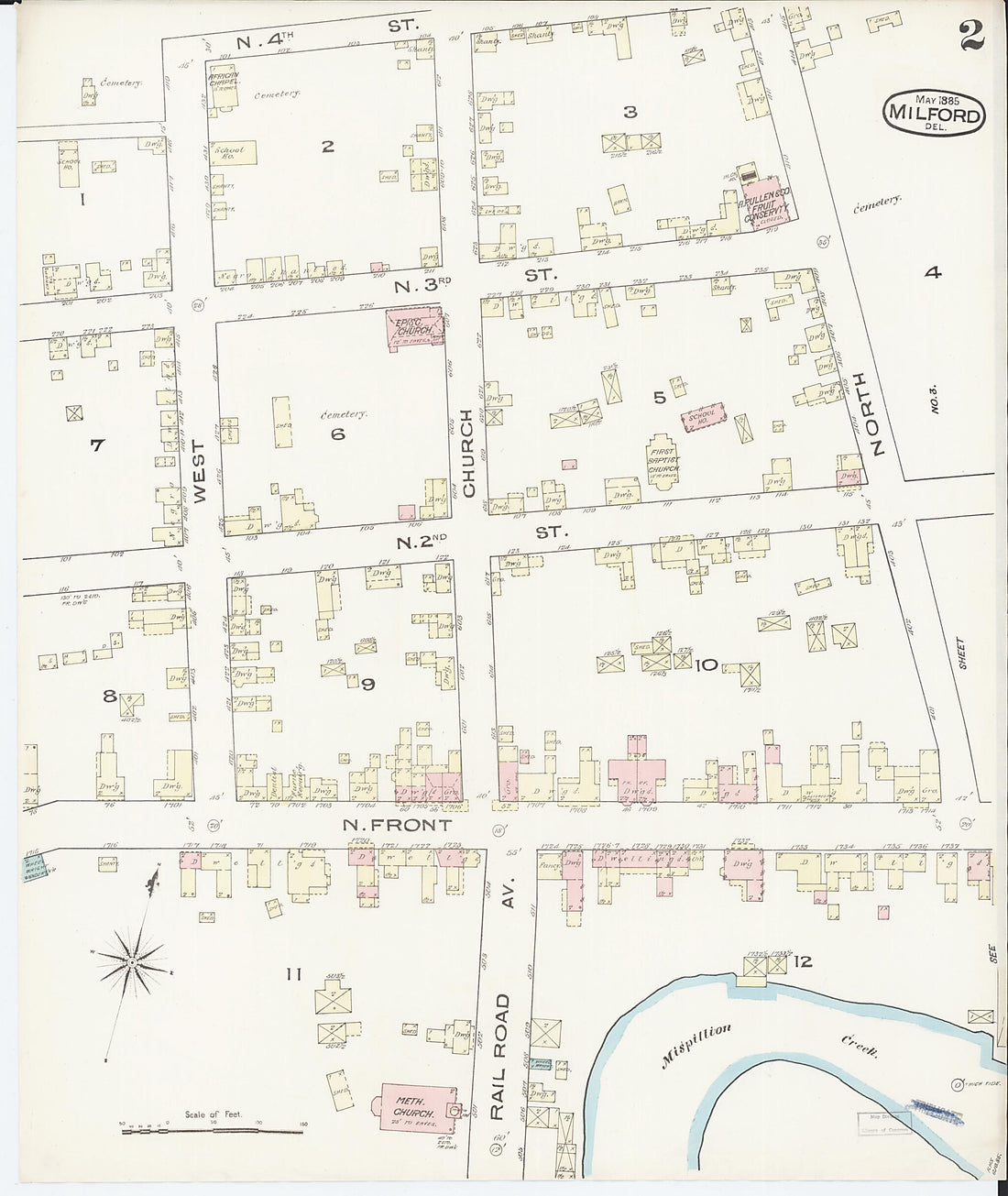 This old map of Sussex Counties, Delaware was created by Sanborn Map Company in 1885