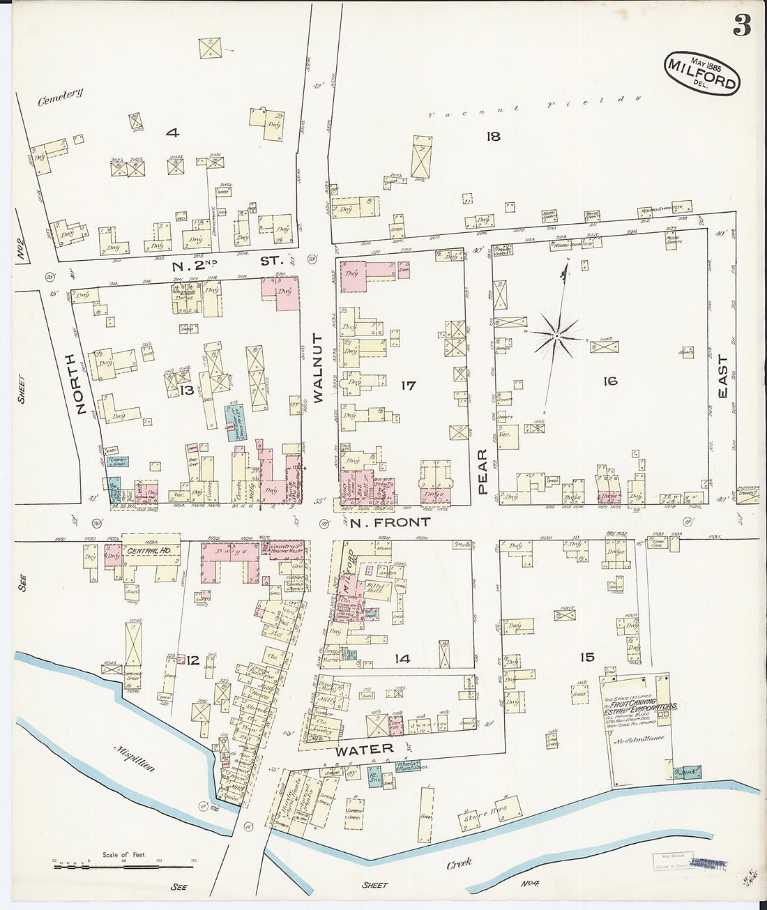 This old map of Sussex Counties, Delaware was created by Sanborn Map Company in 1885