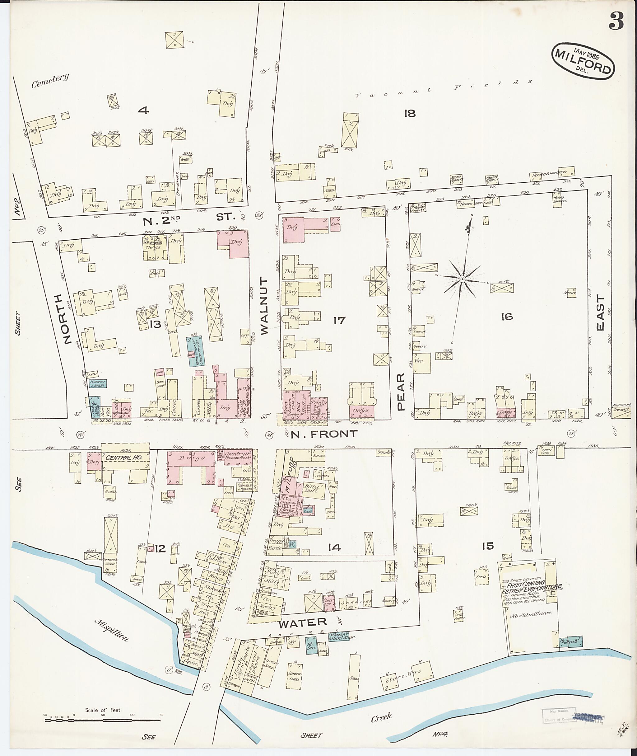 This old map of Sussex Counties, Delaware was created by Sanborn Map Company in 1885