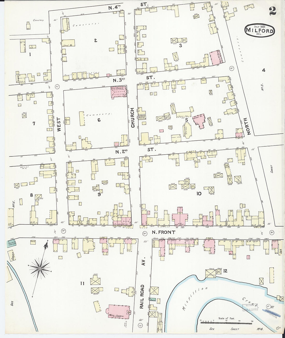 This old map of Sussex Counties, Delaware was created by Sanborn Map Company in 1891