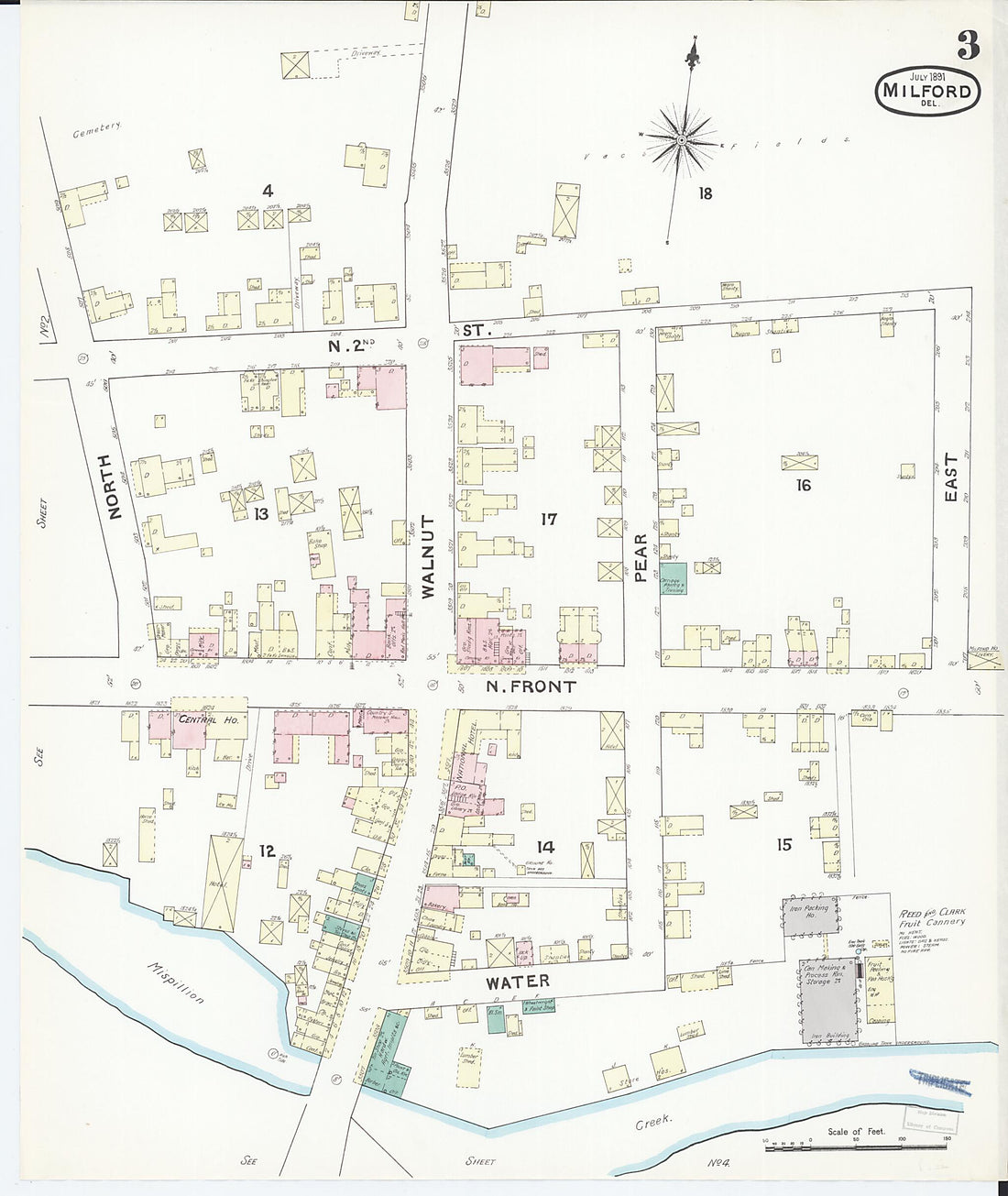 This old map of Sussex Counties, Delaware was created by Sanborn Map Company in 1891