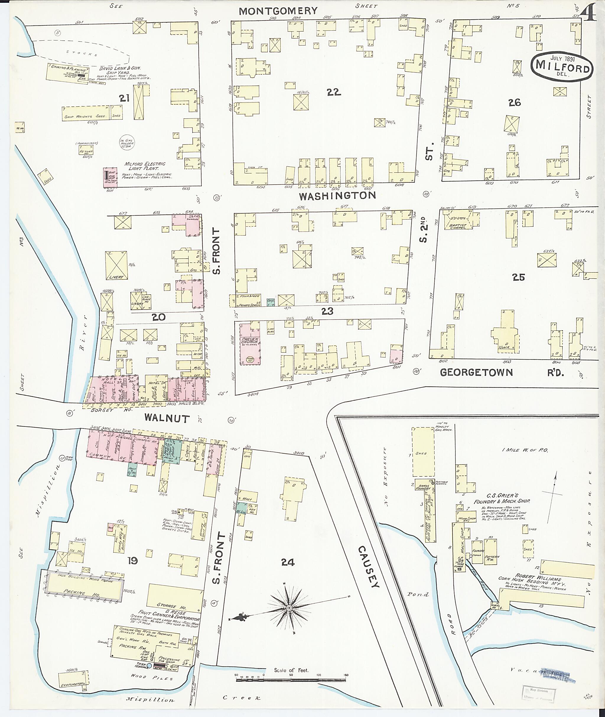 This old map of Sussex Counties, Delaware was created by Sanborn Map Company in 1891