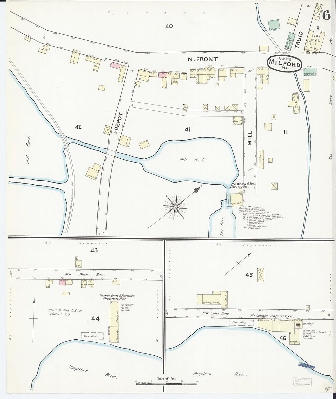 This old map of Sussex Counties, Delaware was created by Sanborn Map Company in 1891