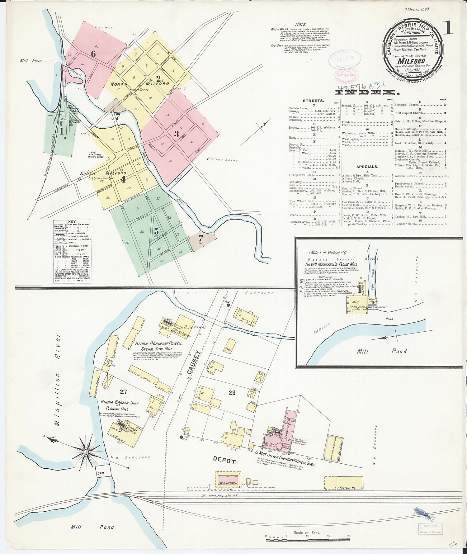 This old map of Sussex Counties, Delaware was created by Sanborn Map Company in 1897