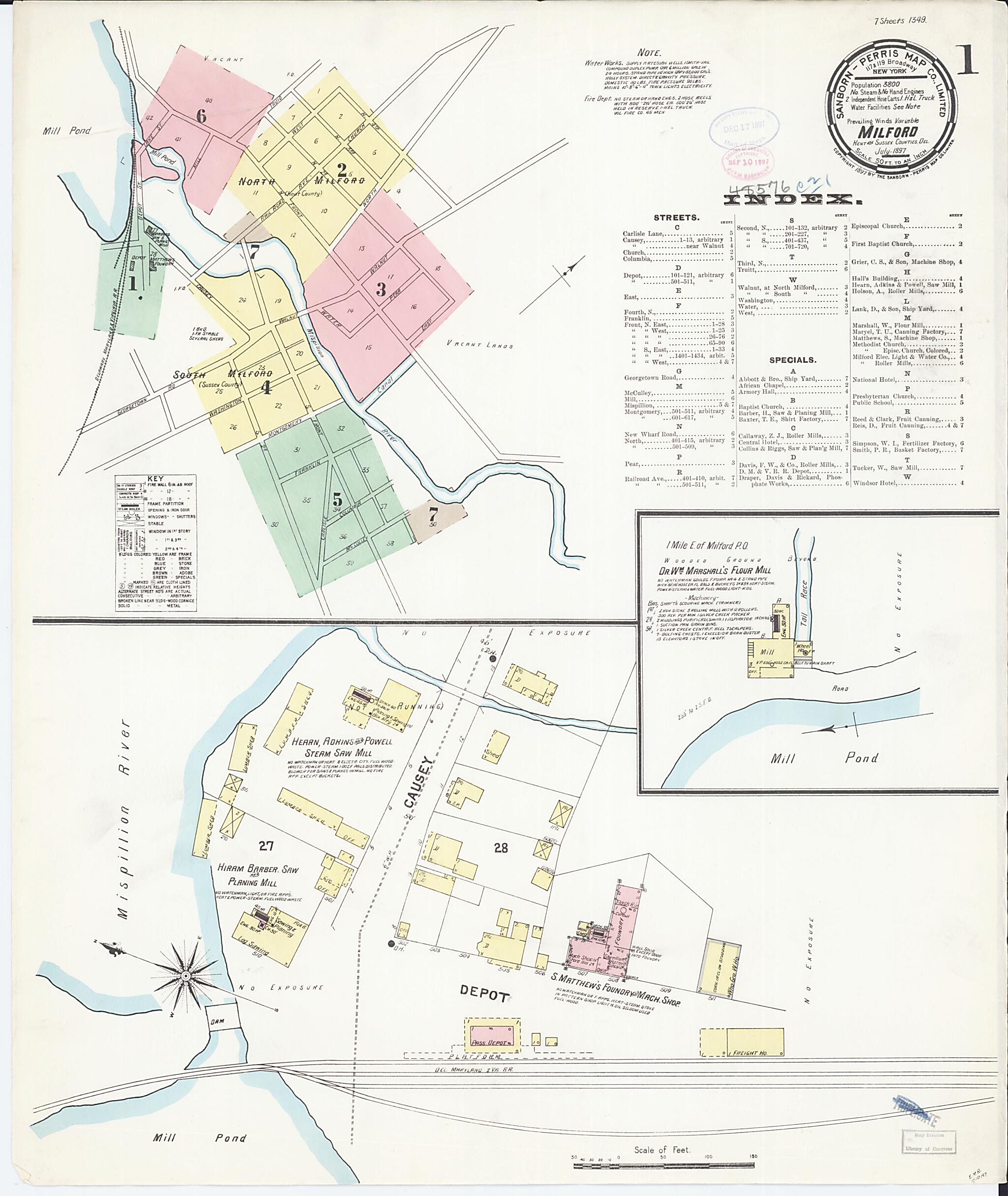 This old map of Sussex Counties, Delaware was created by Sanborn Map Company in 1897