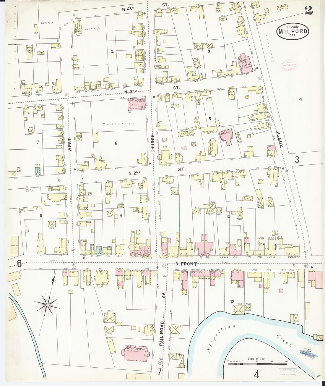 This old map of Sussex Counties, Delaware was created by Sanborn Map Company in 1897