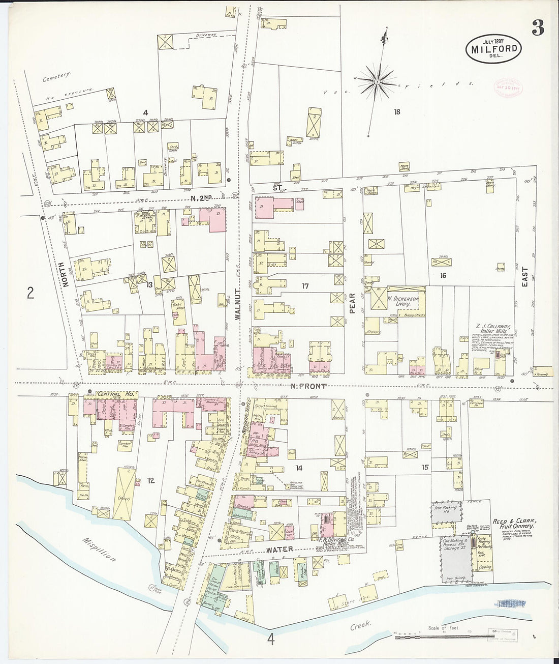 This old map of Sussex Counties, Delaware was created by Sanborn Map Company in 1897