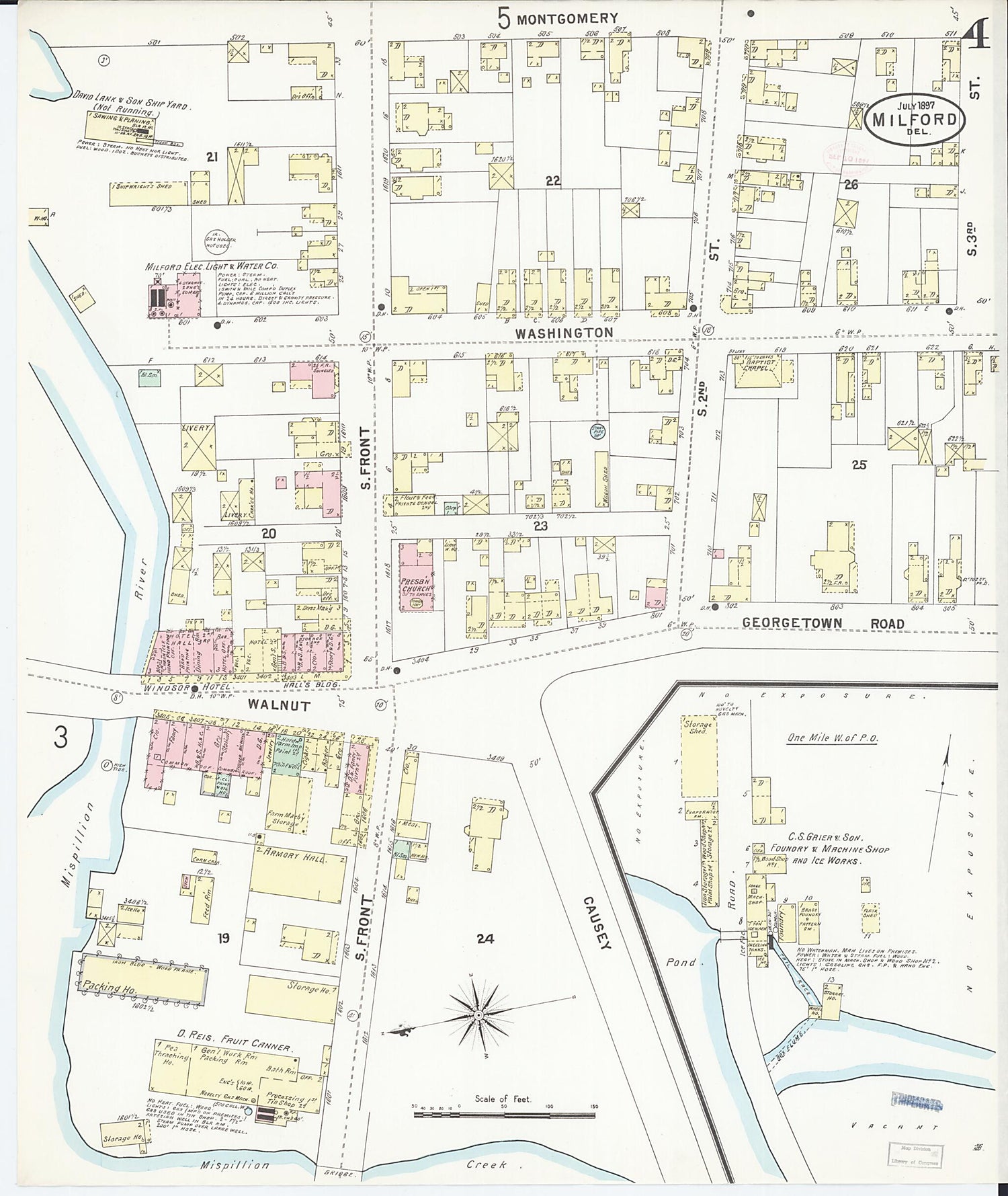 This old map of Sussex Counties, Delaware was created by Sanborn Map Company in 1897