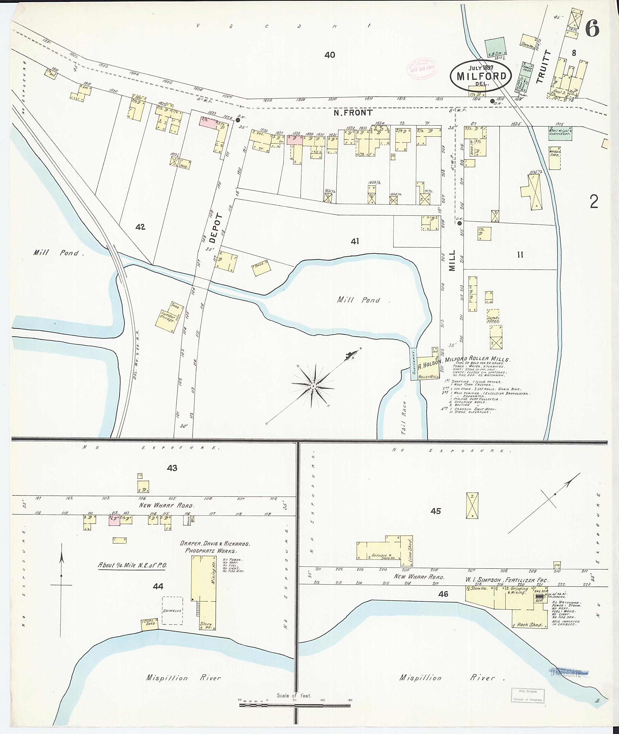 This old map of Sussex Counties, Delaware was created by Sanborn Map Company in 1897