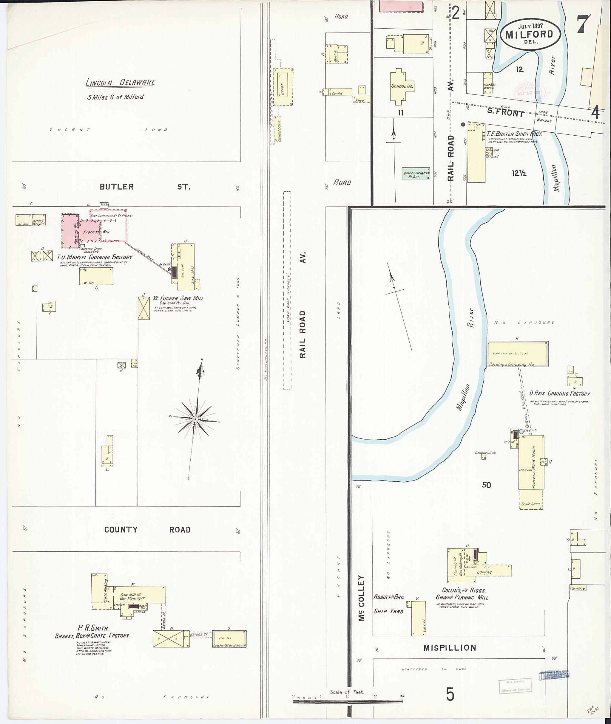 This old map of Sussex Counties, Delaware was created by Sanborn Map Company in 1897