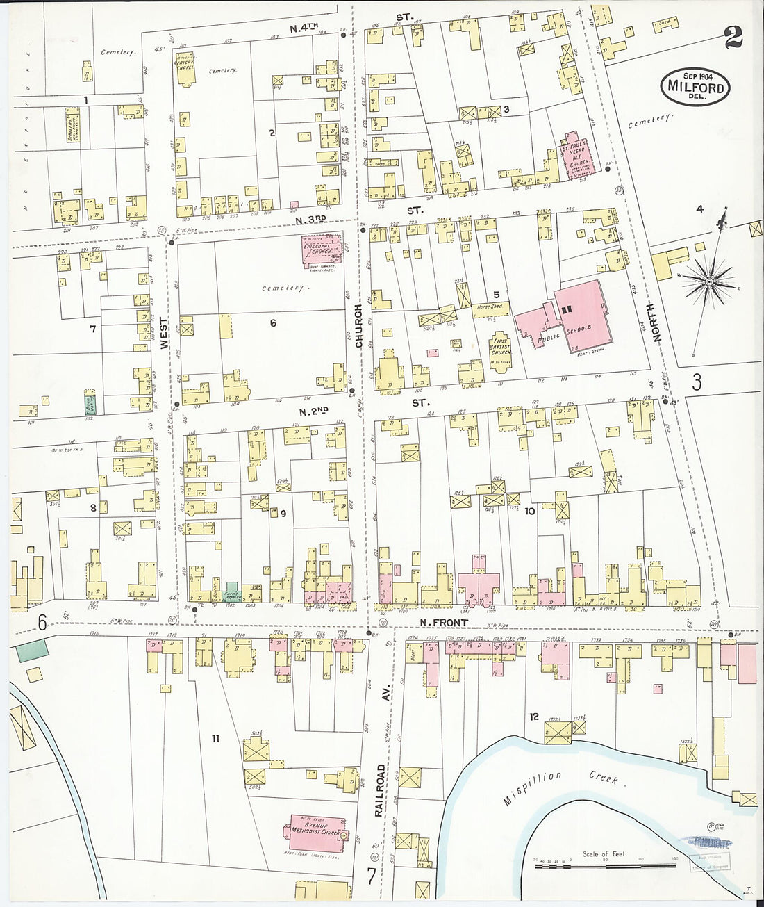 This old map of Sussex Counties, Delaware was created by Sanborn Map Company in 1904