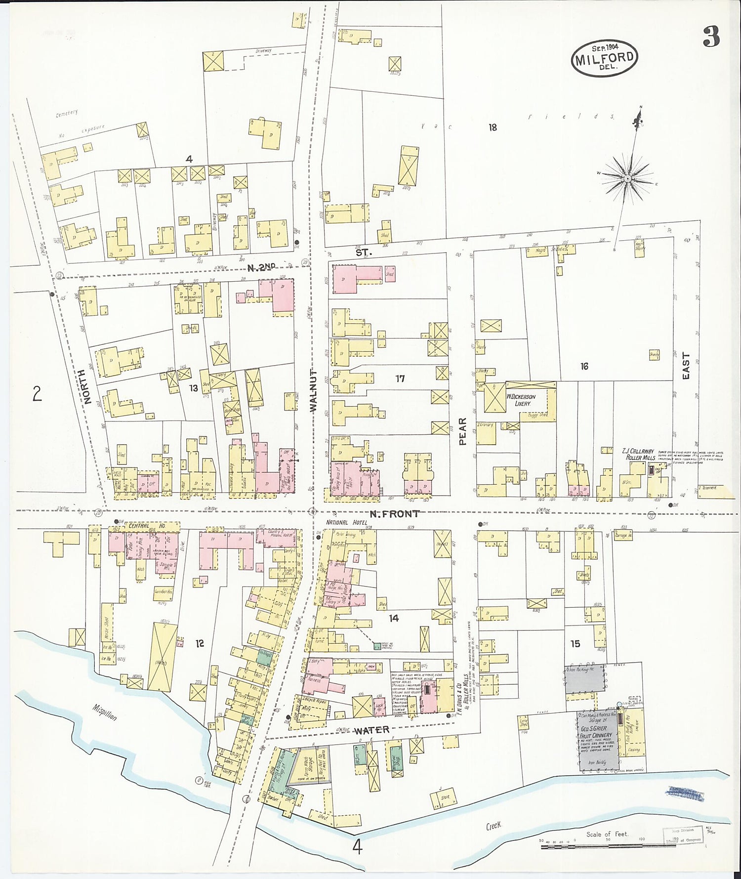 This old map of Sussex Counties, Delaware was created by Sanborn Map Company in 1904