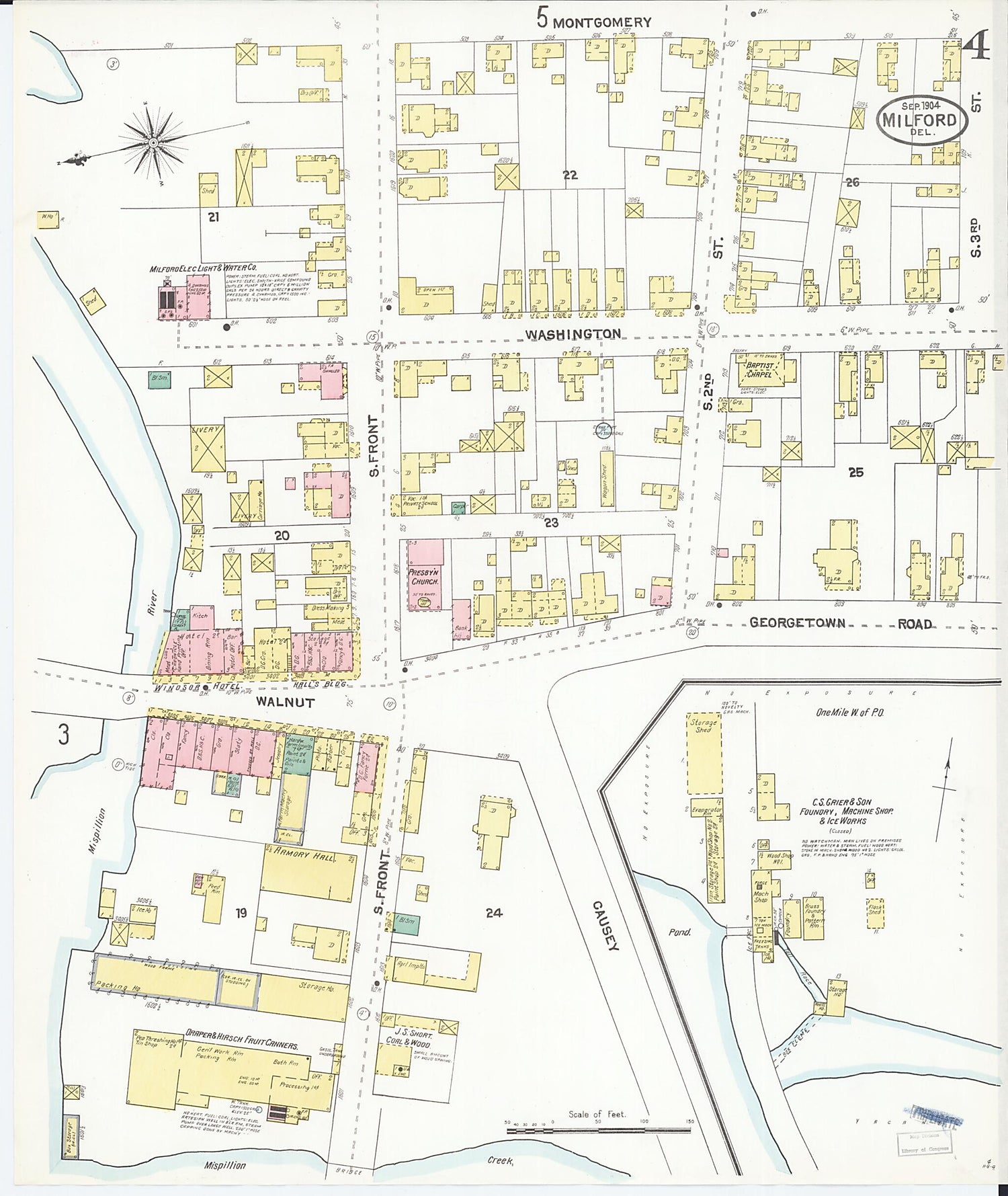 This old map of Sussex Counties, Delaware was created by Sanborn Map Company in 1904