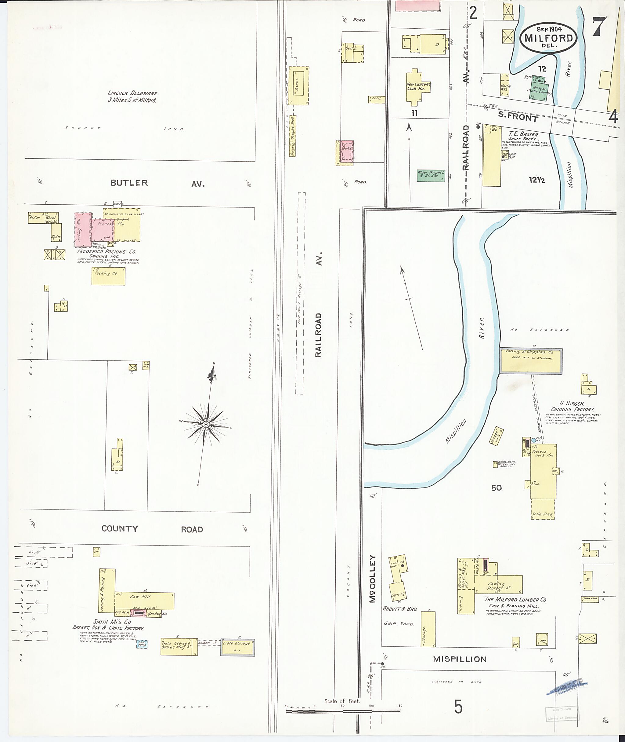 This old map of Sussex Counties, Delaware was created by Sanborn Map Company in 1904